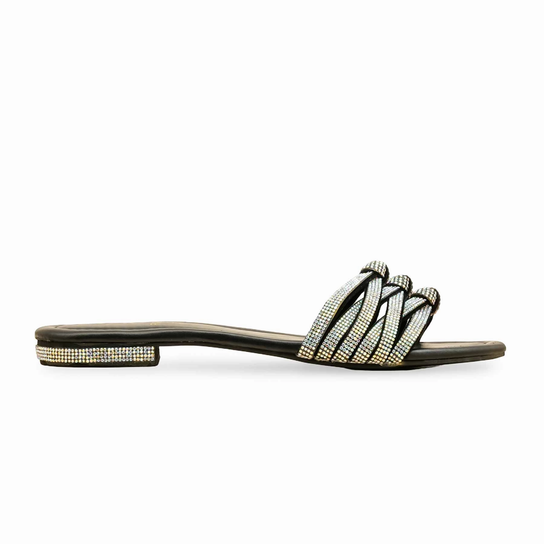 Black Fancy Slipper For Women FN7990 College Walk