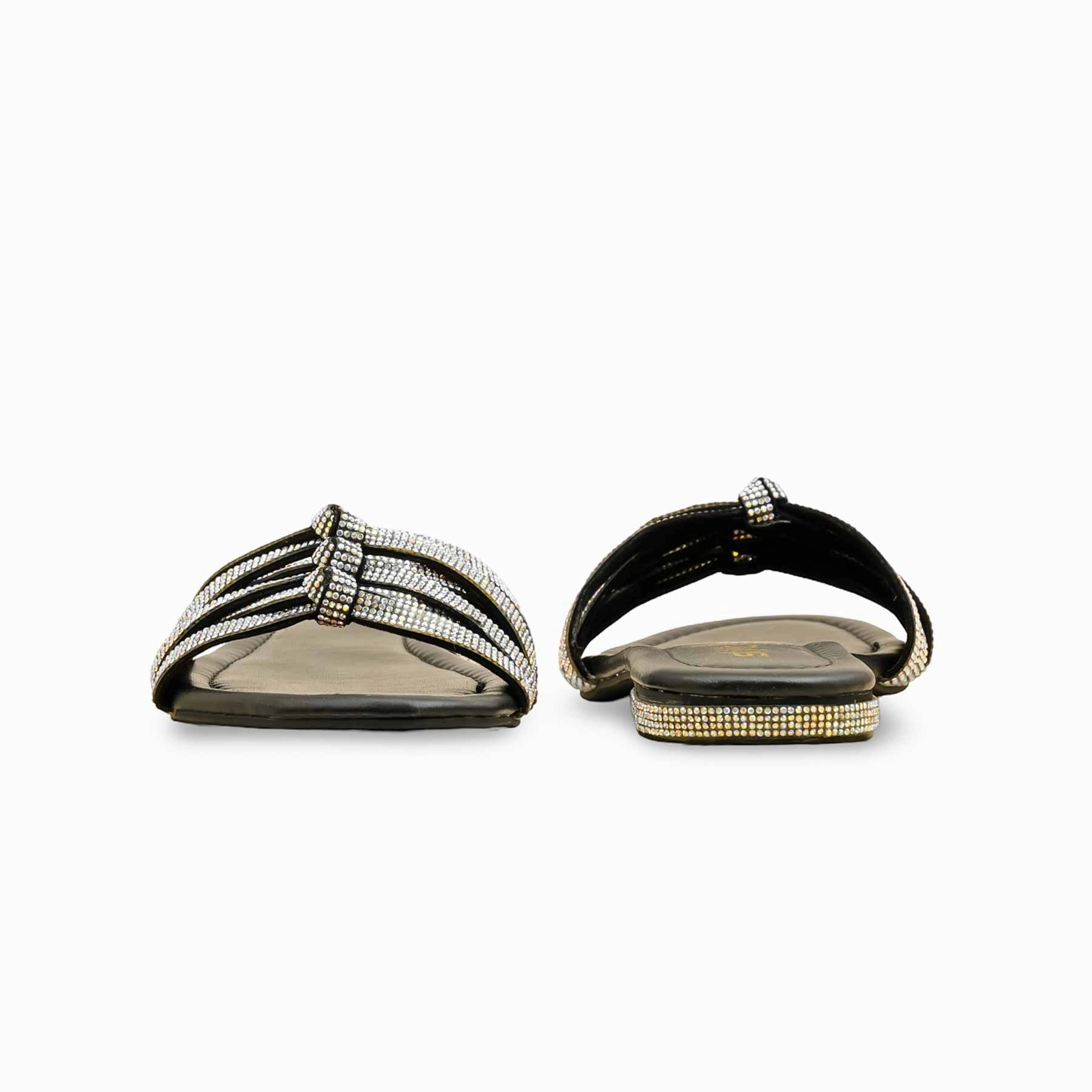 Ship Glow Black Fancy Slipper For Women FN7990