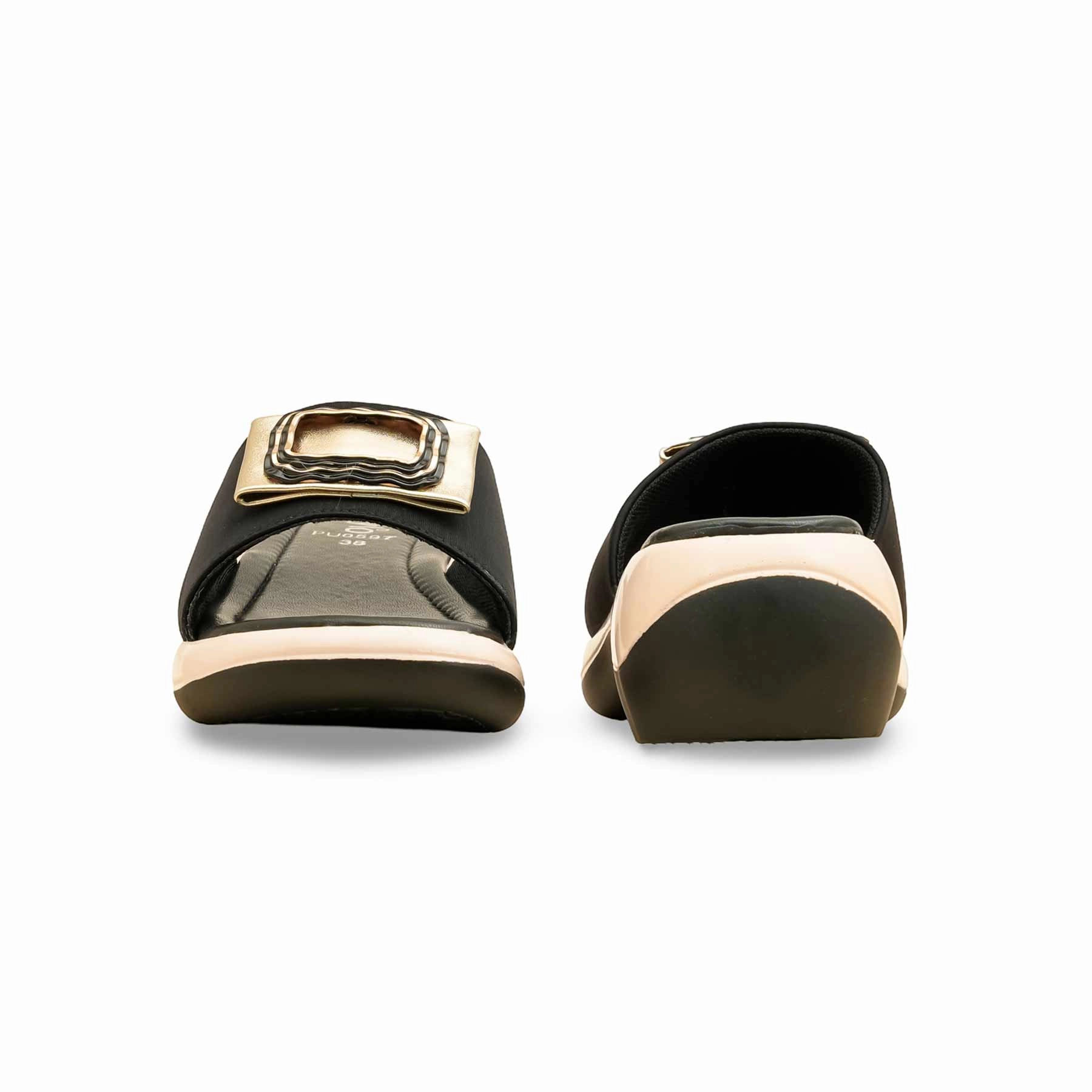 Black Formal Slipper For Women PU0597 Anatomical Footbed