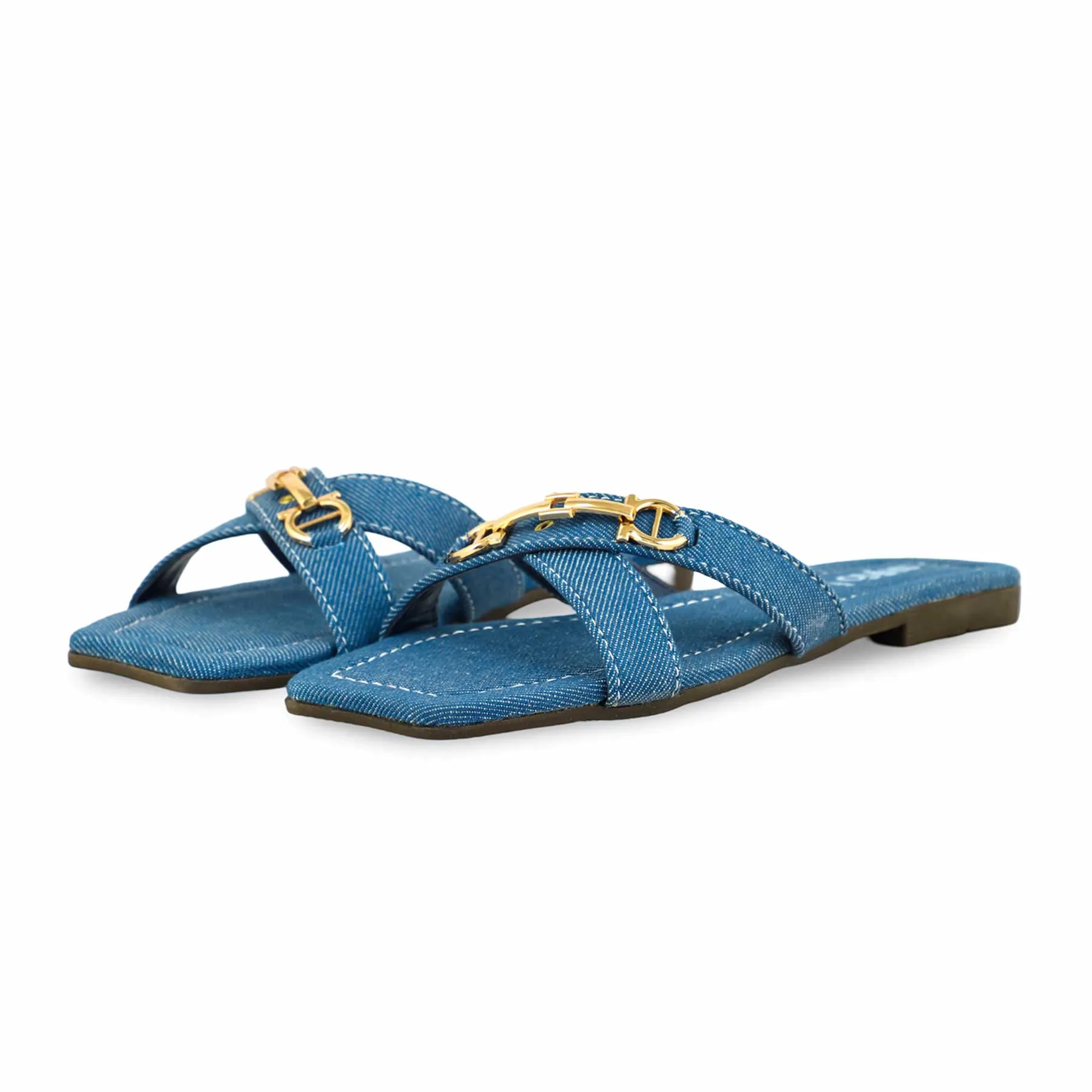 Blue Casual Slipper For Ladies CL1878 Mid Top Grip Base