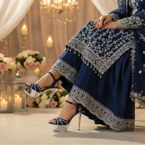 Blue Fancy Bridal Sandal FN6057 Weekend Glow Runway Mode