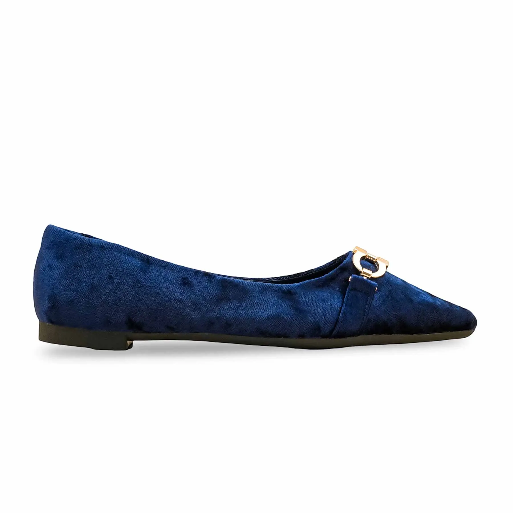 Fire Glow Wide Sole Blue Pumps For Ladies WN1294