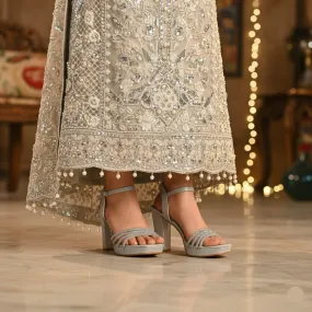 Silver Fancy Bridal Sandal FN6243 Stunning Style