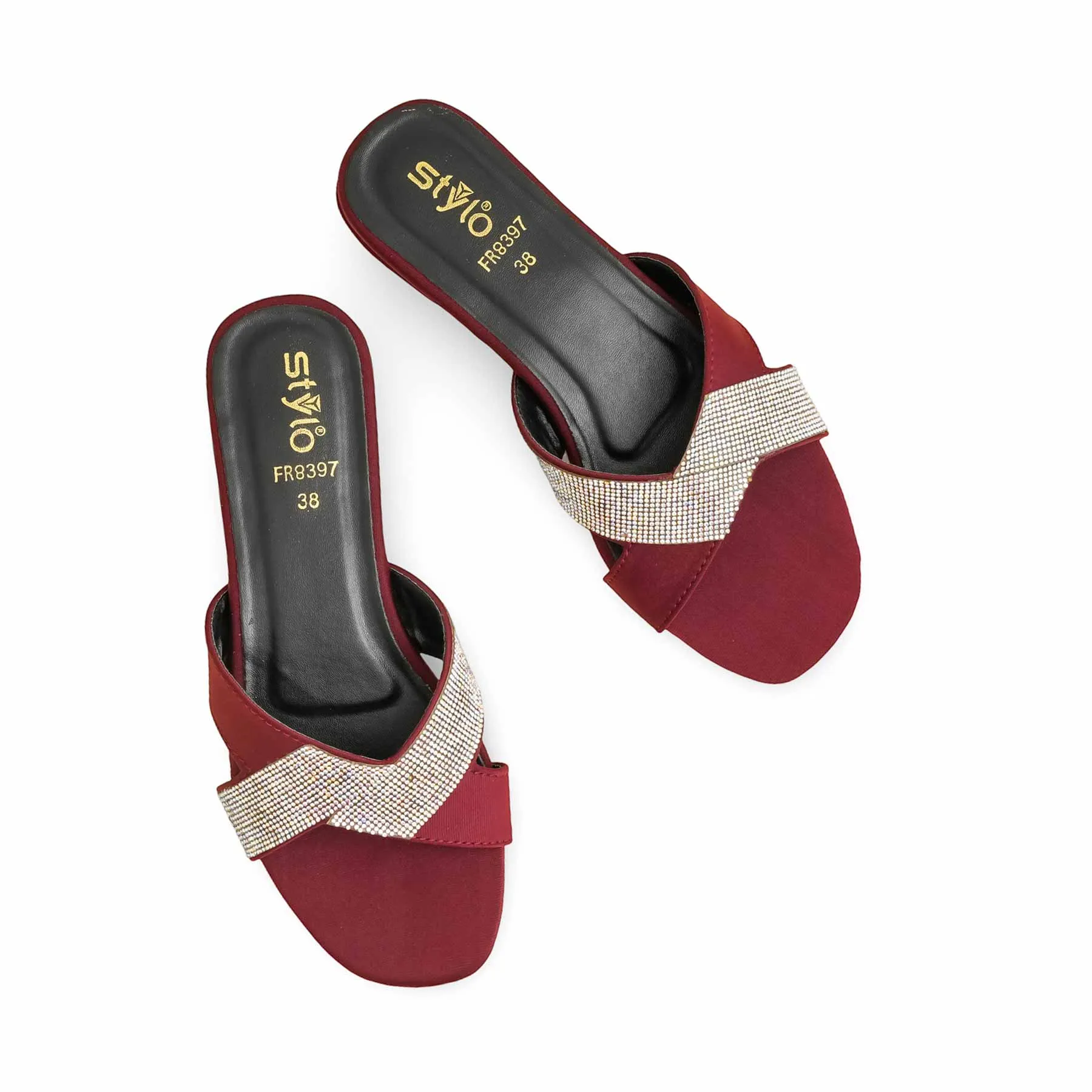 Maroon Formal Slipper For Women FR8397 Trendy Vibe