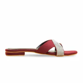 Photo Glow Port Step Maroon Formal Slipper For Women FR8397