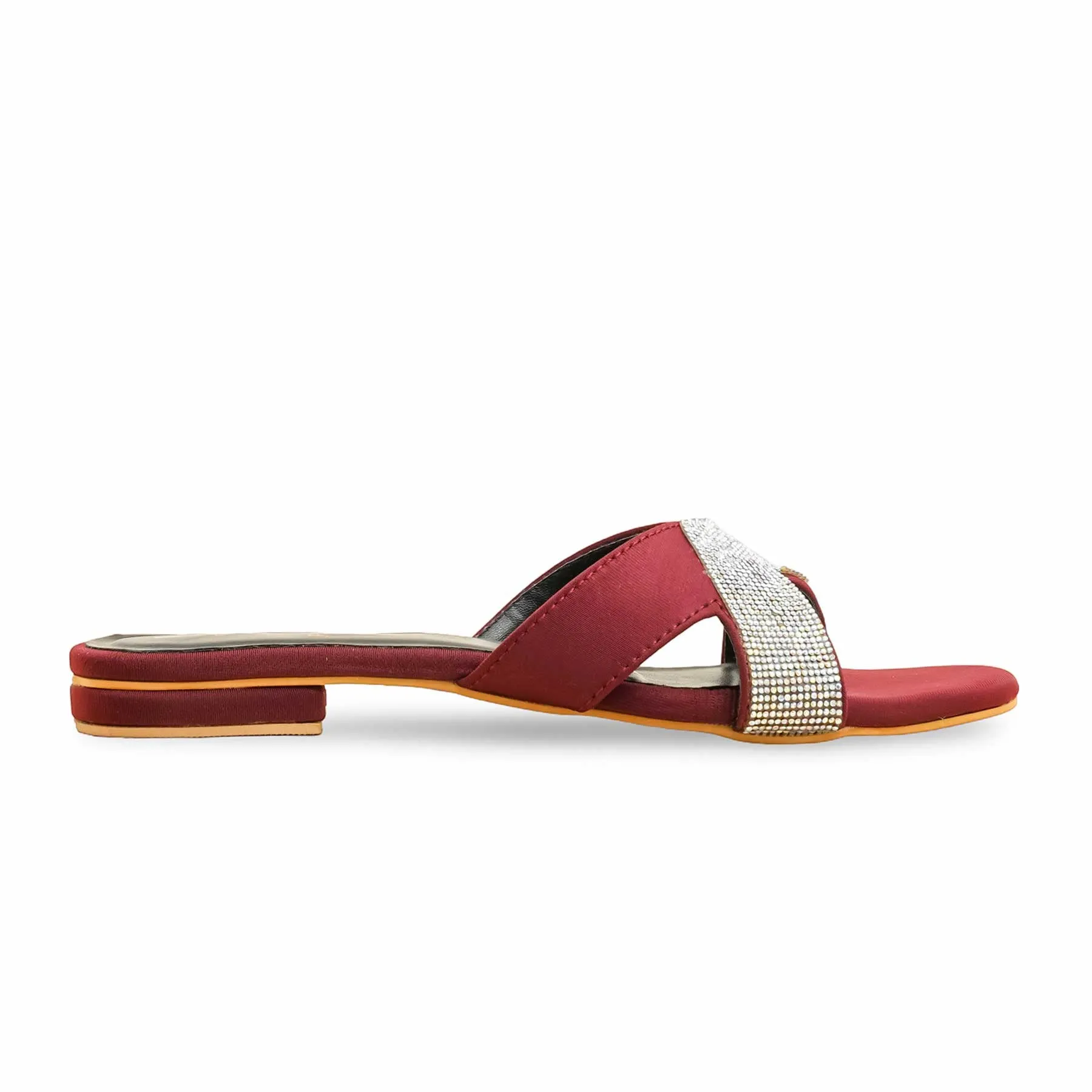 Photo Glow Port Step Maroon Formal Slipper For Women FR8397