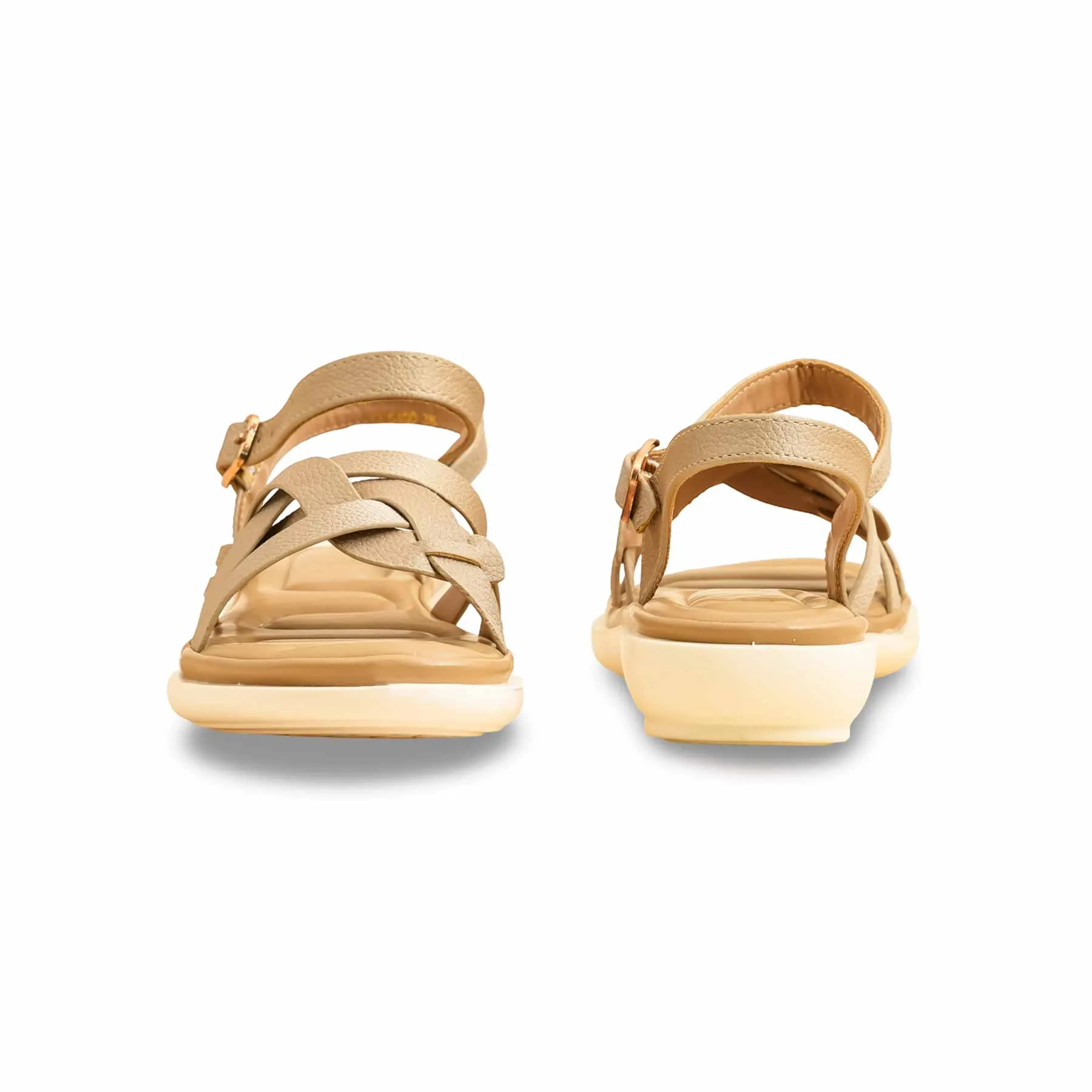 Open Toe Heels Bronze Casual Sandal For Ladies CL5490