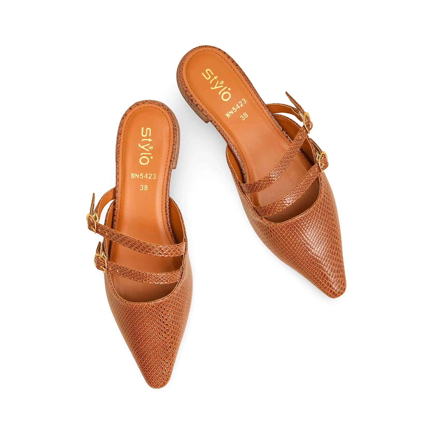 Brown Back Open WN5423 Open Toe Design