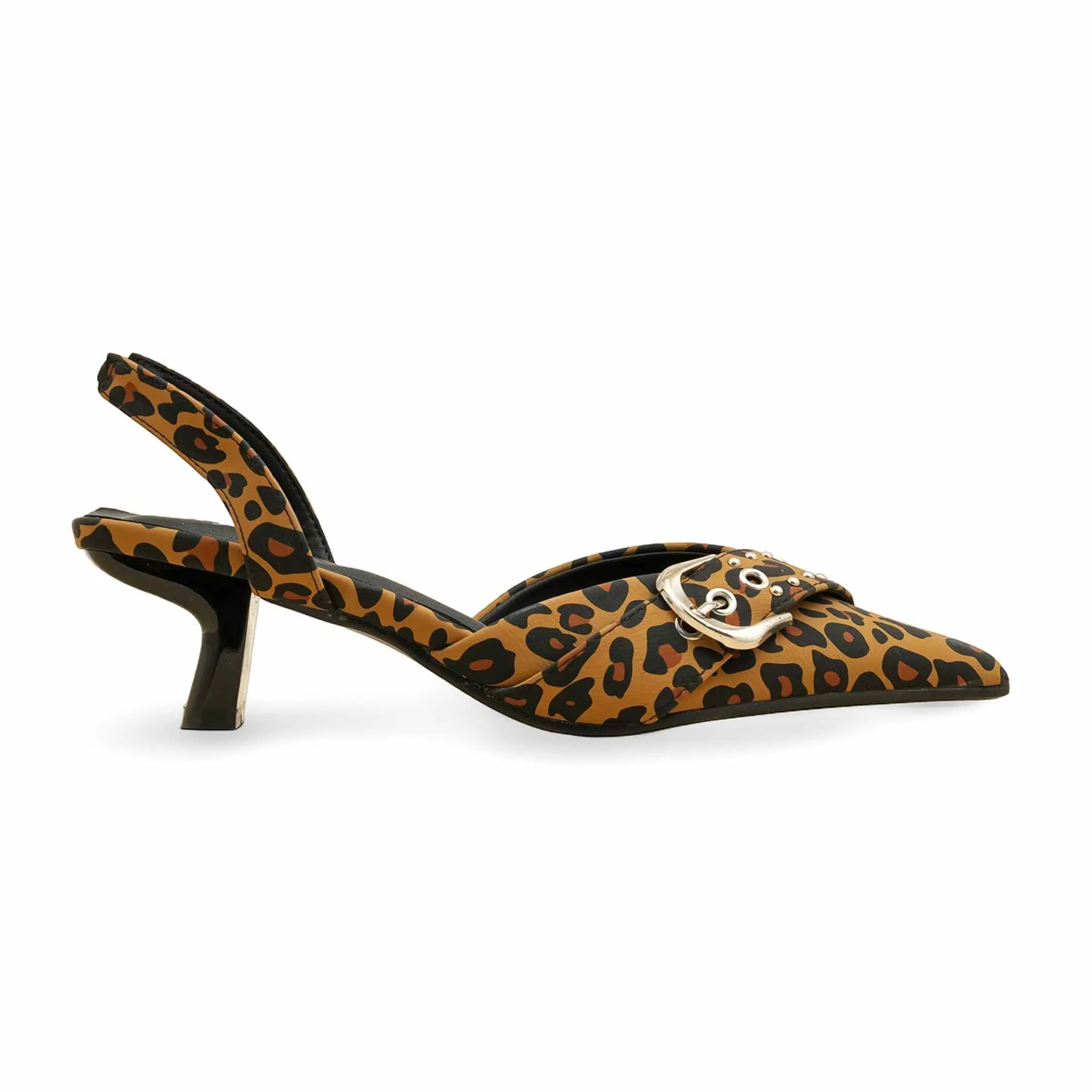 Brown Fancy Bridal Back Open WN5441 Sleek Dress Shoes