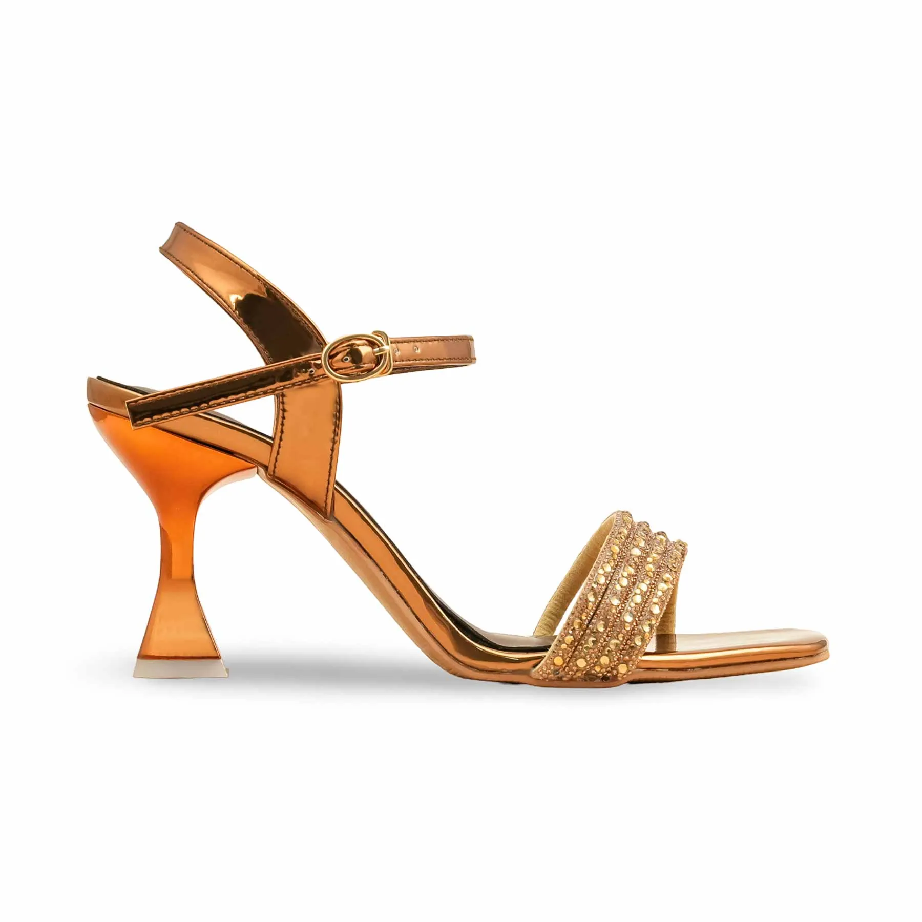 Square Cut Photo Ready Brown Fancy Sandal For Women FN6200