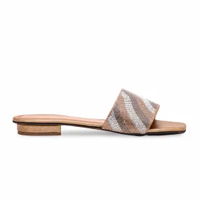 Alluring Design Brown Fancy Slipper FN7802