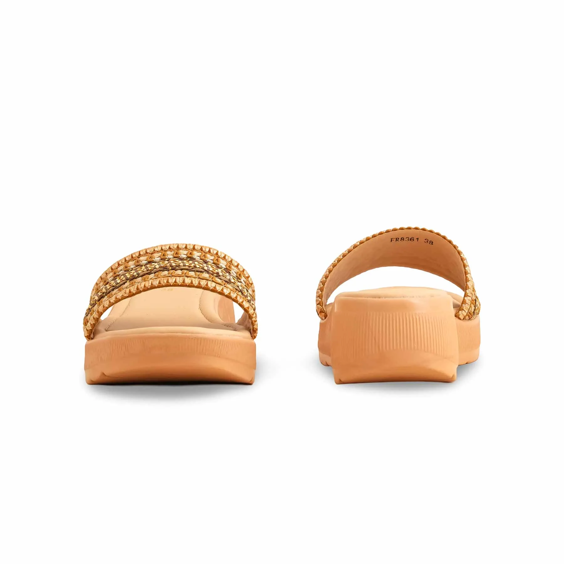 Brown Formal Slipper For Ladies FR8361 Breathable Flats