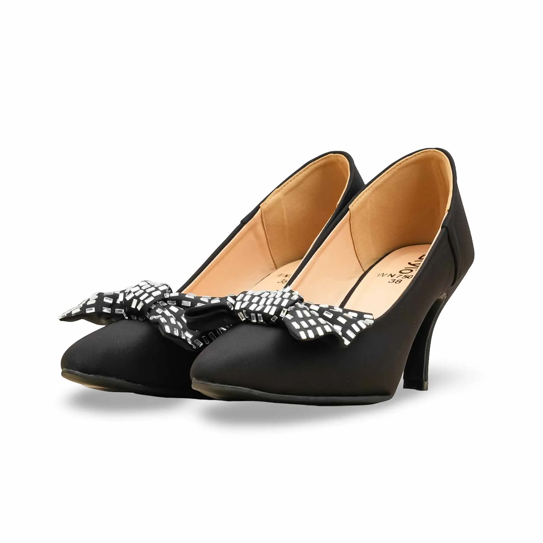 Black Court Shoes For Ladies WN7506 Shopping Day Chic Appeal