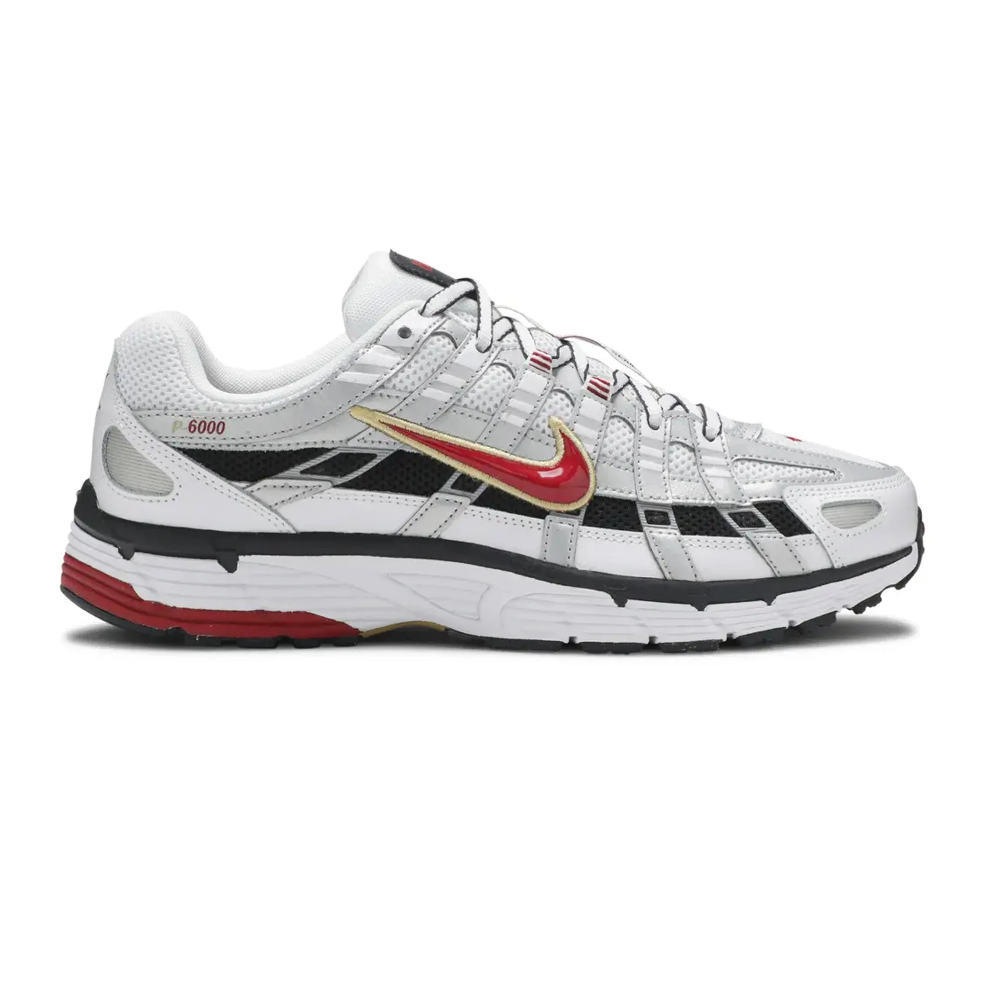 Seamless Interior Impact Dispersing Geometries Nike P-6000 CNPT 'Metallic Silver Red' Women's (2019)