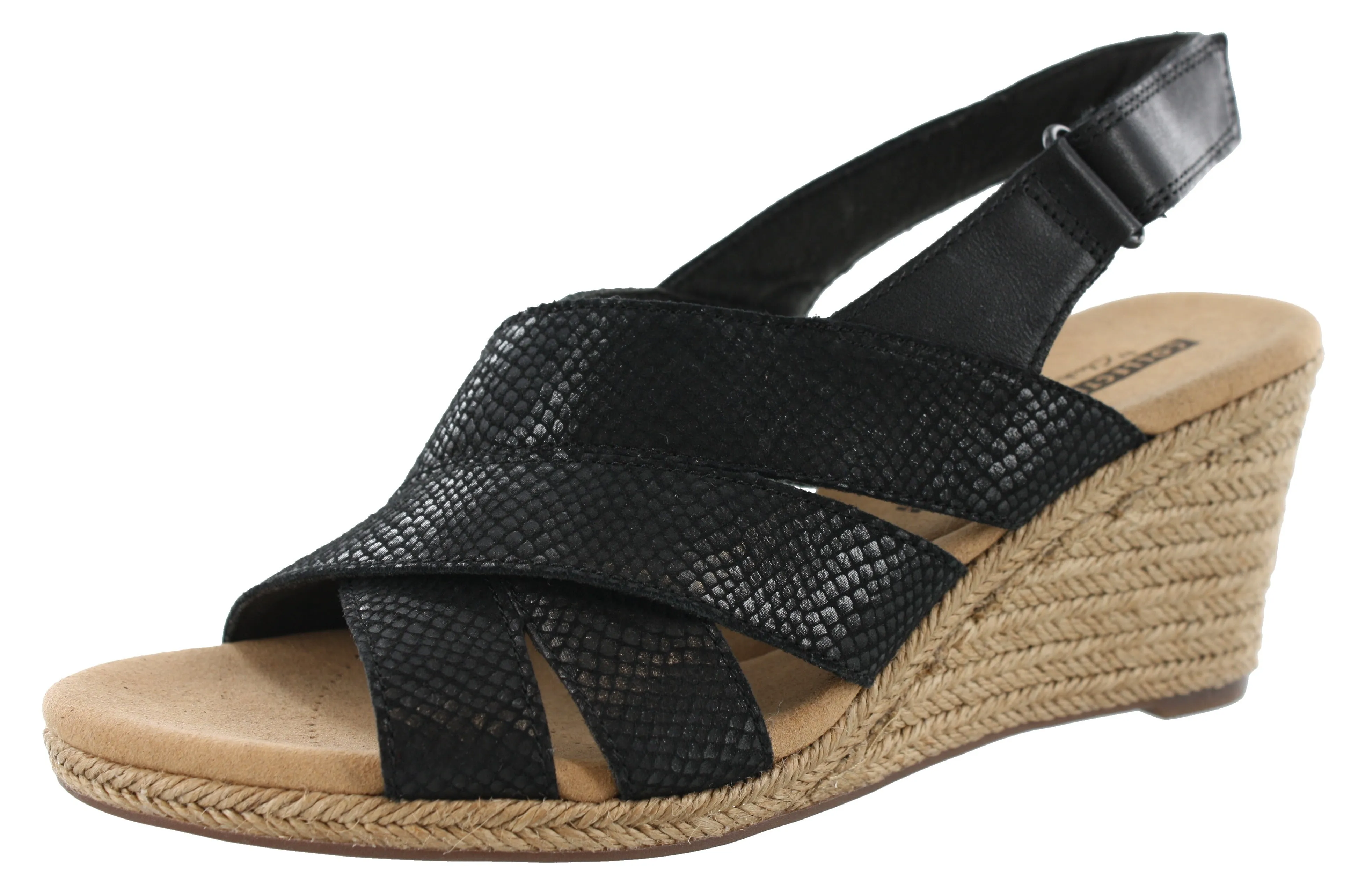 Clarks Lafley Krissy Ankle Strap Wedge Sandals Women's Cushion Points Modern Movement