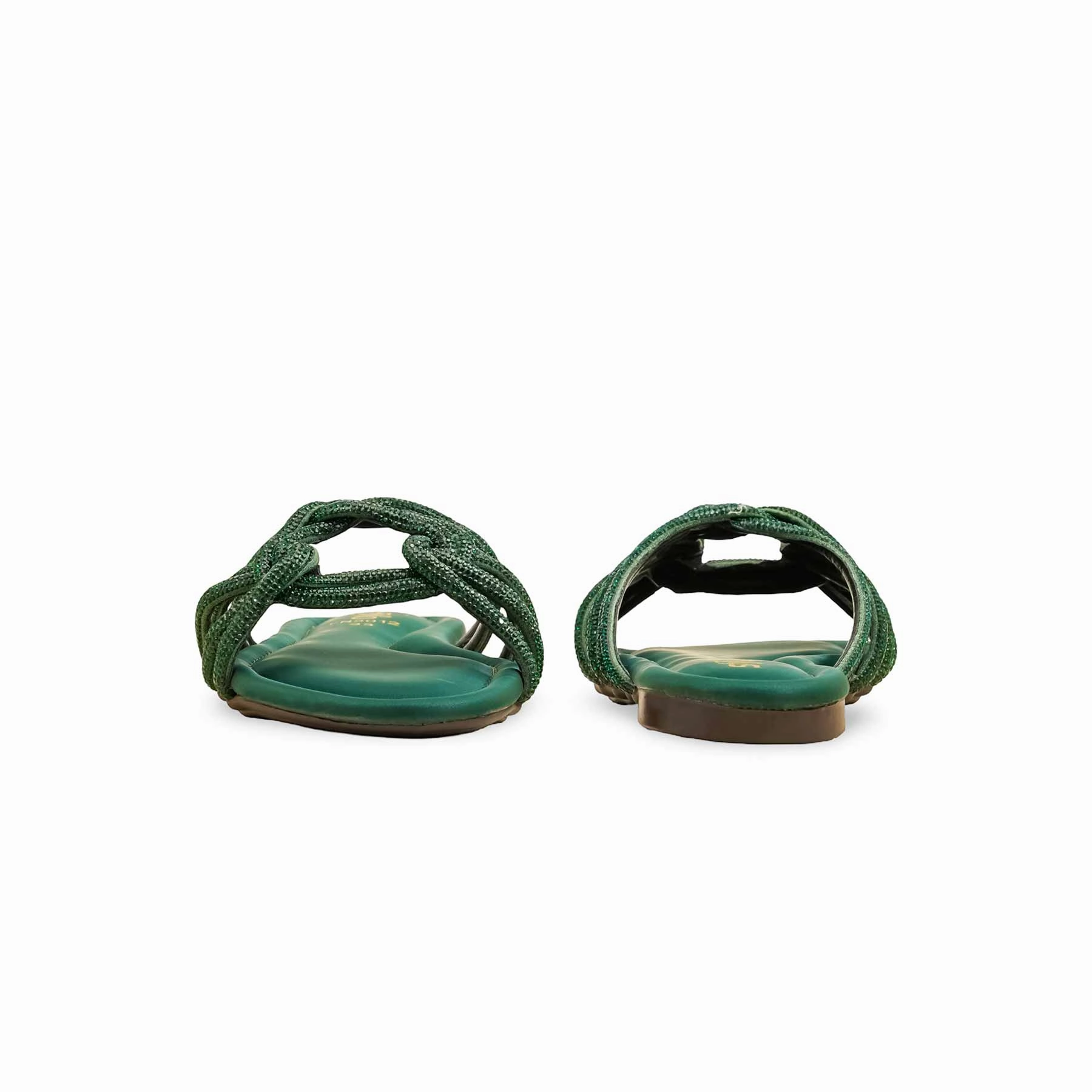 Green Fancy Slipper For Ladies FN8012 Fashion Forward Fragrance Walk