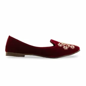Maroon Pumps For Women WN1258 Top View