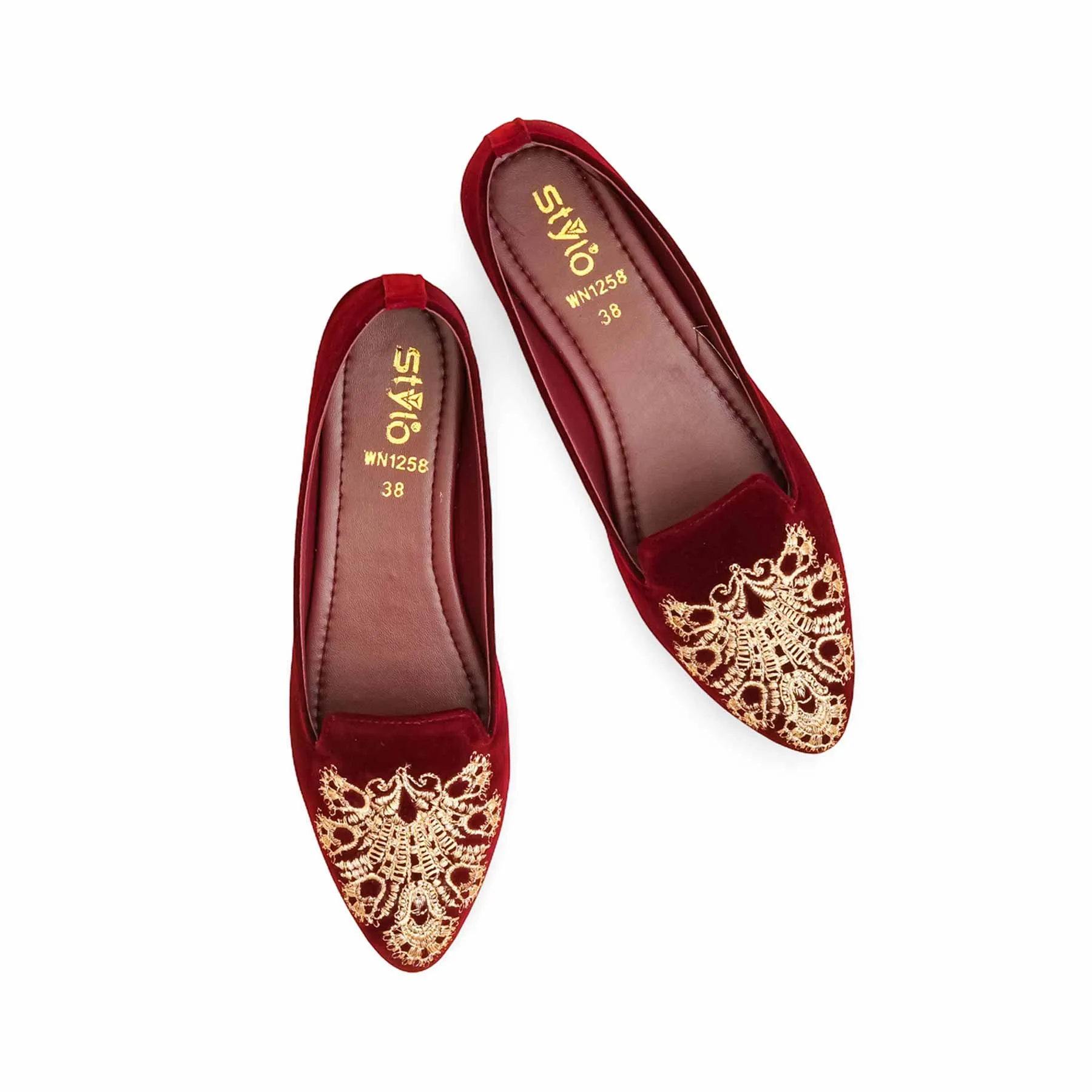 Soft Step Maroon Pumps For Women WN1258