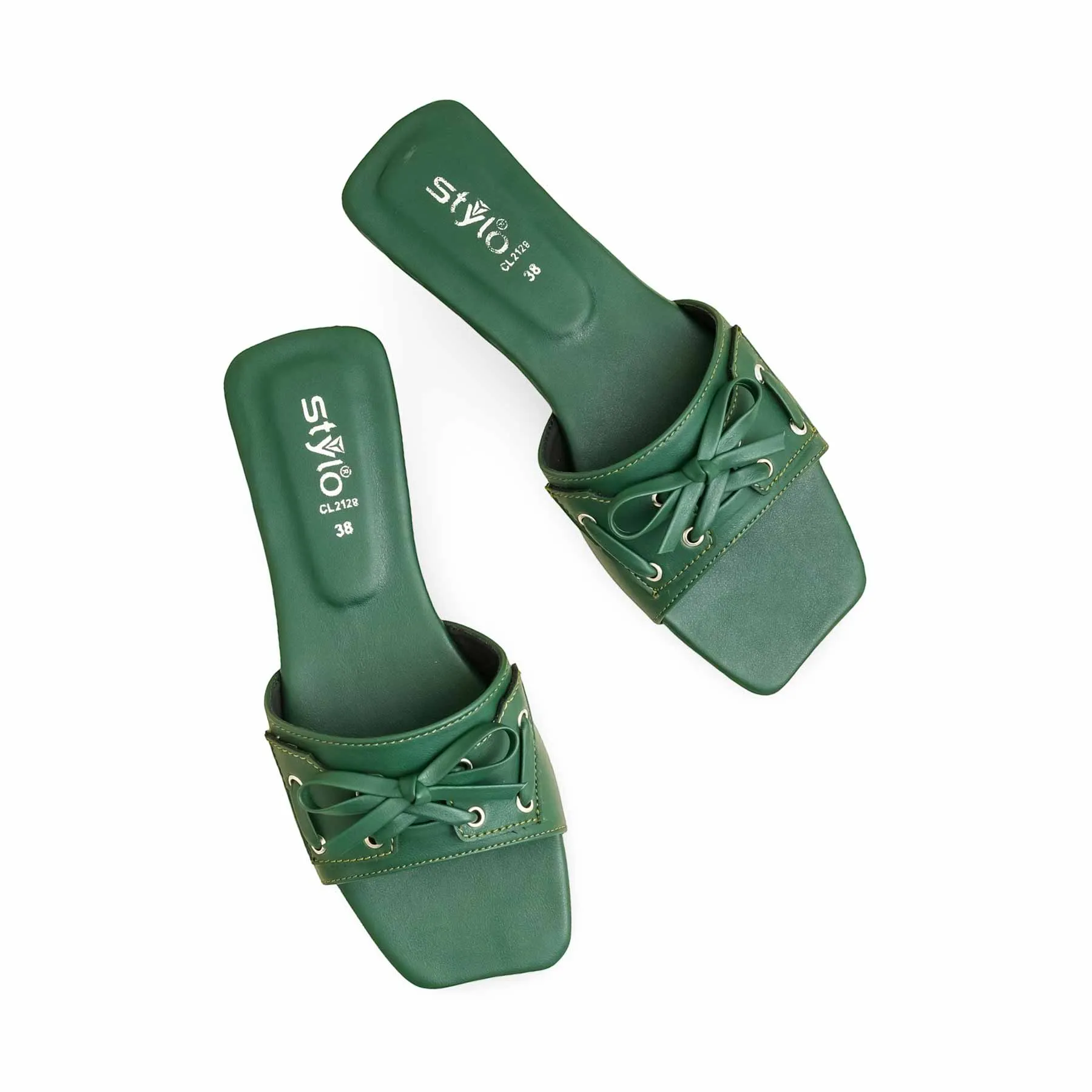 Green Casual Slipper CL2128 Open Air