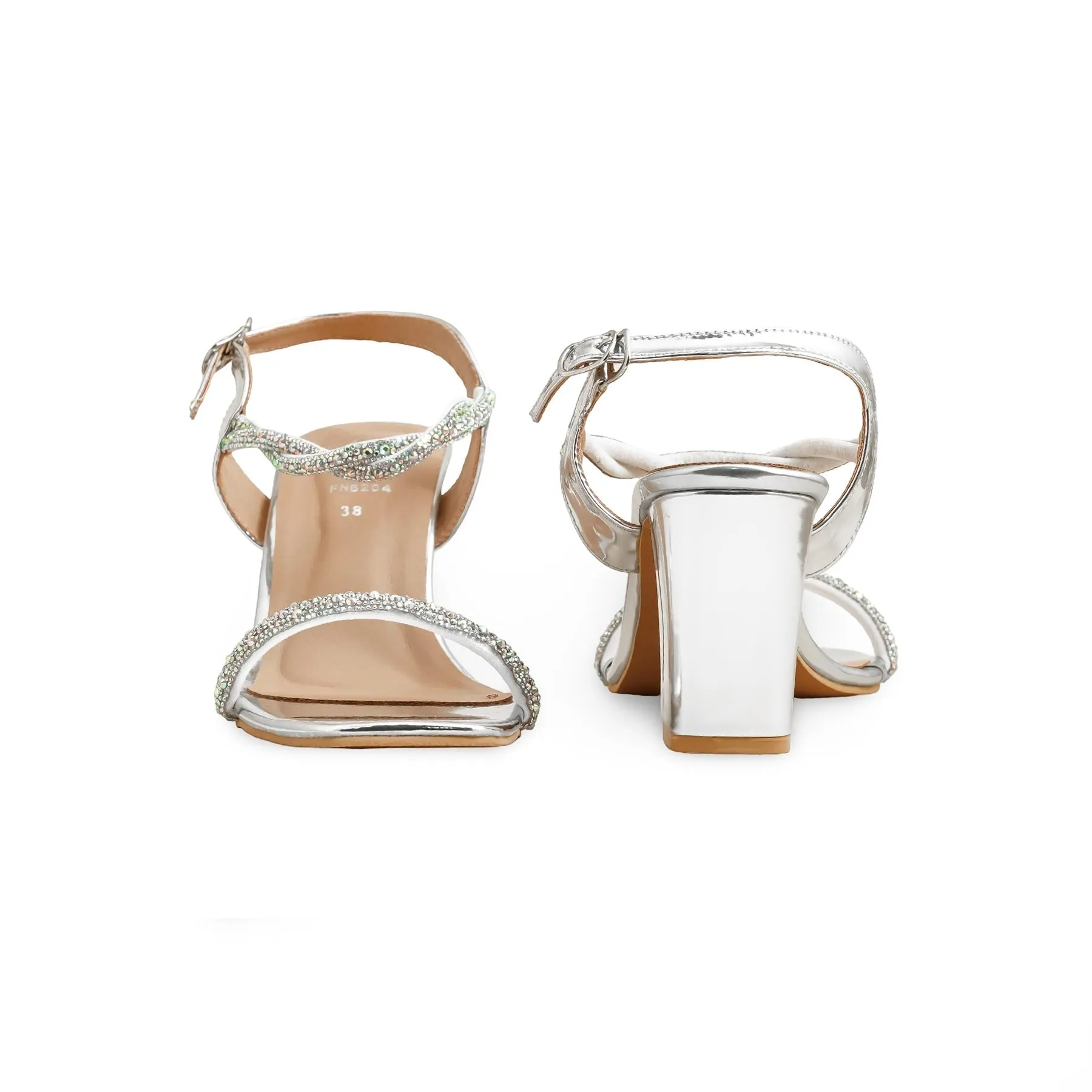 Silver Fancy Sandal FN6204 Embellished