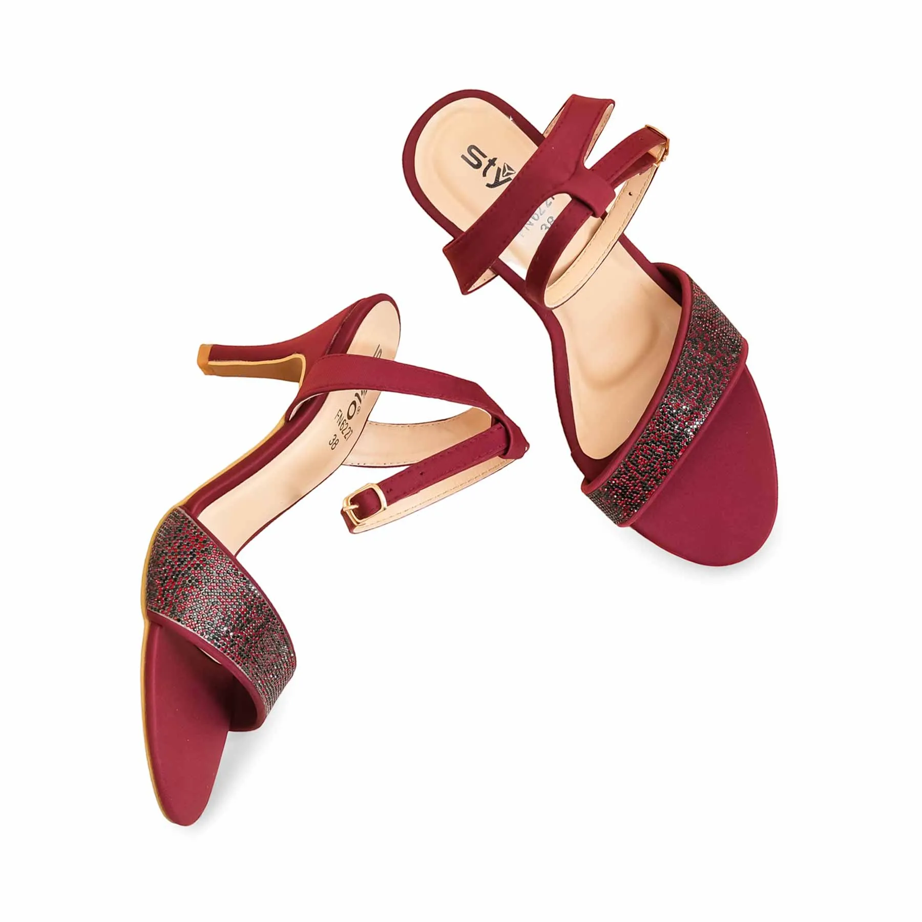NYC Style Maroon Fancy Sandal FN6227