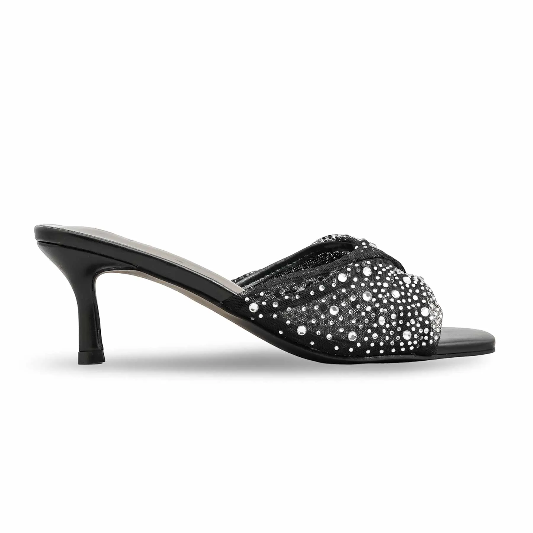 French Glow Black Fancy Bridal Slipper FN7972