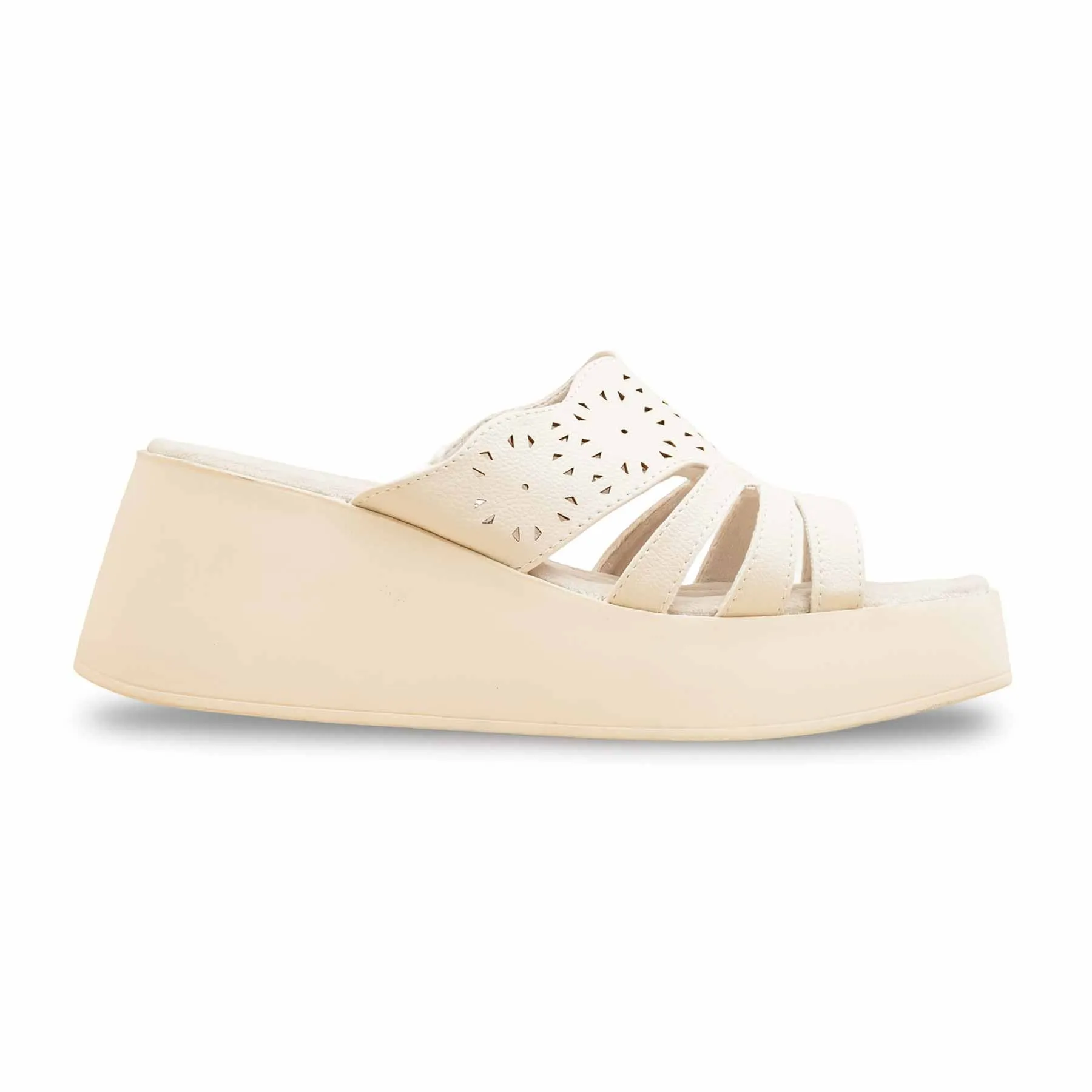 White Formal Slipper For Women PU0606 Shock-absorbent cushioning Eco Friendly Construction