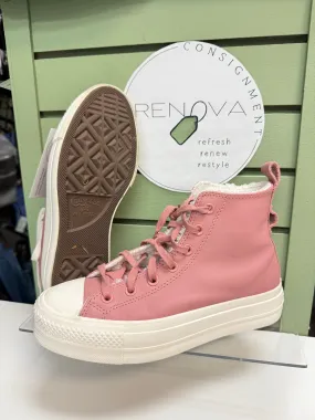 Converse All Star Platform Lift Fleece Chuck Taylor (Womens 7.5) Hygienic Footbed Coating Vibrant Look