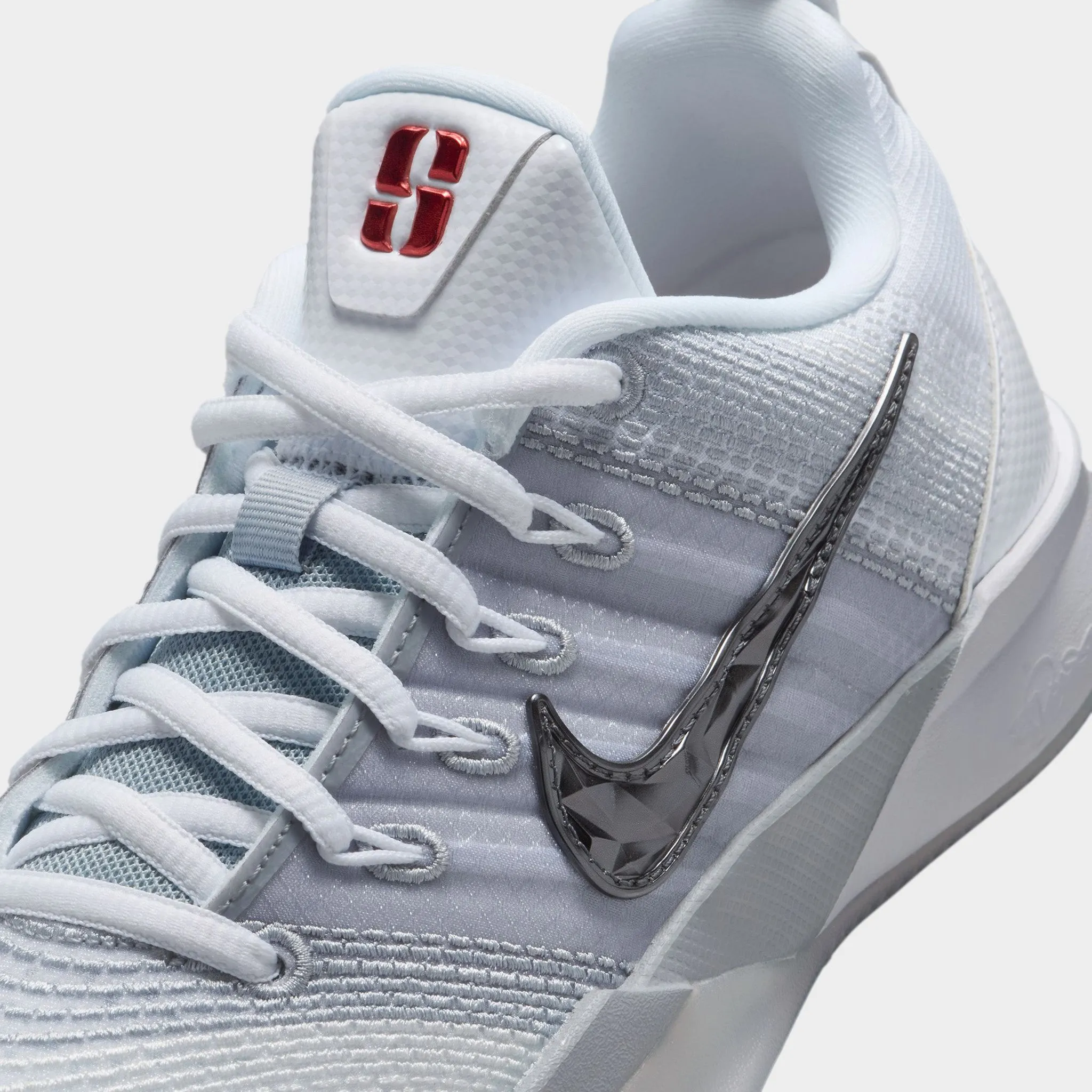 One Piece Upper Design Nike Sabrina 3 GS White / Metallic Dark Grey - Wolf Grey