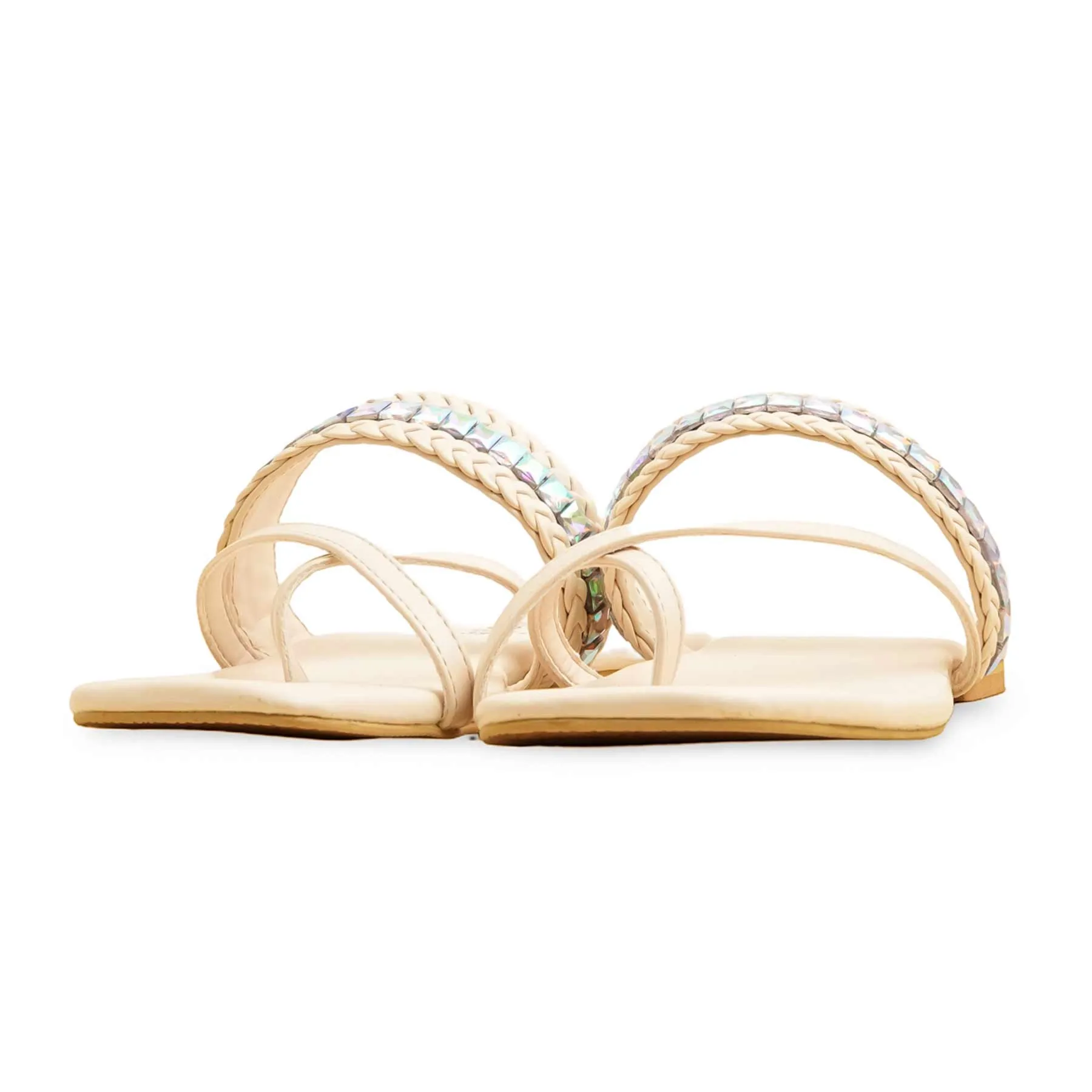 Everyday Shoes Book Fair Cream Formal Chappal FR0571