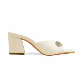 Quick Glam Effortless Comfort Cream Formal Slipper For Women FR8363