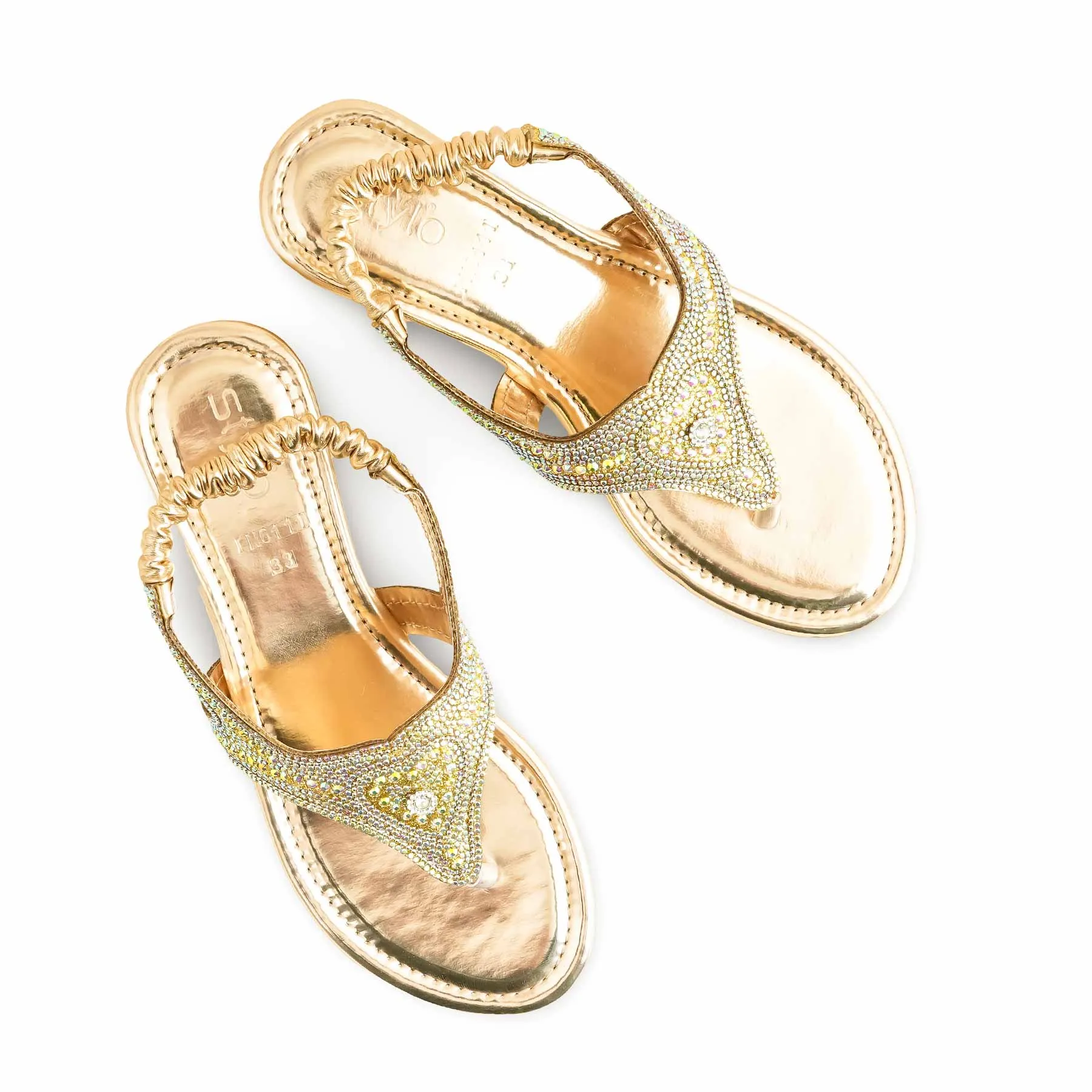 Town Style Yacht Mode Golden Fancy Sandal FN6111