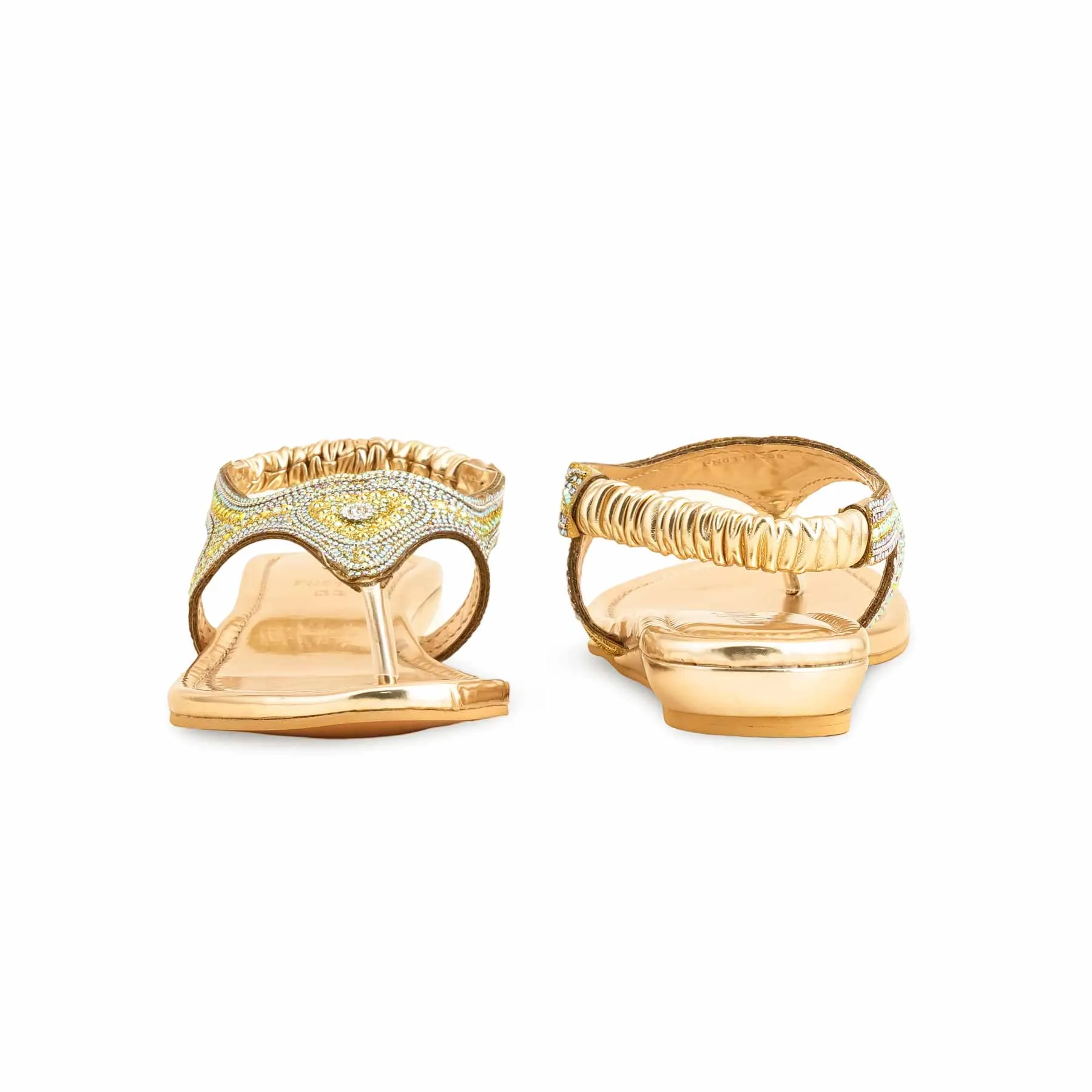 Comfortable Footbed Golden Fancy Sandal FN6111