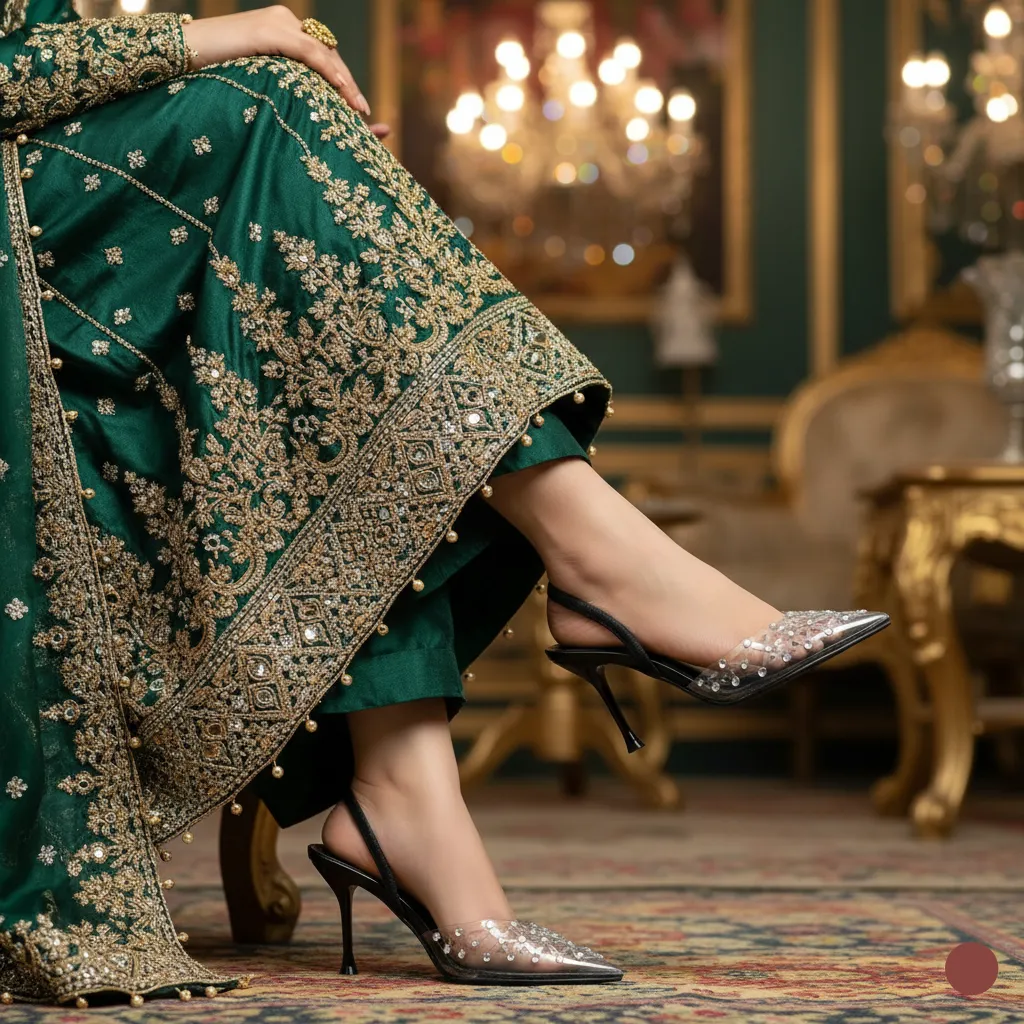 Street Queen Stylish Booties Black Fancy Bridal Back Open WN5445