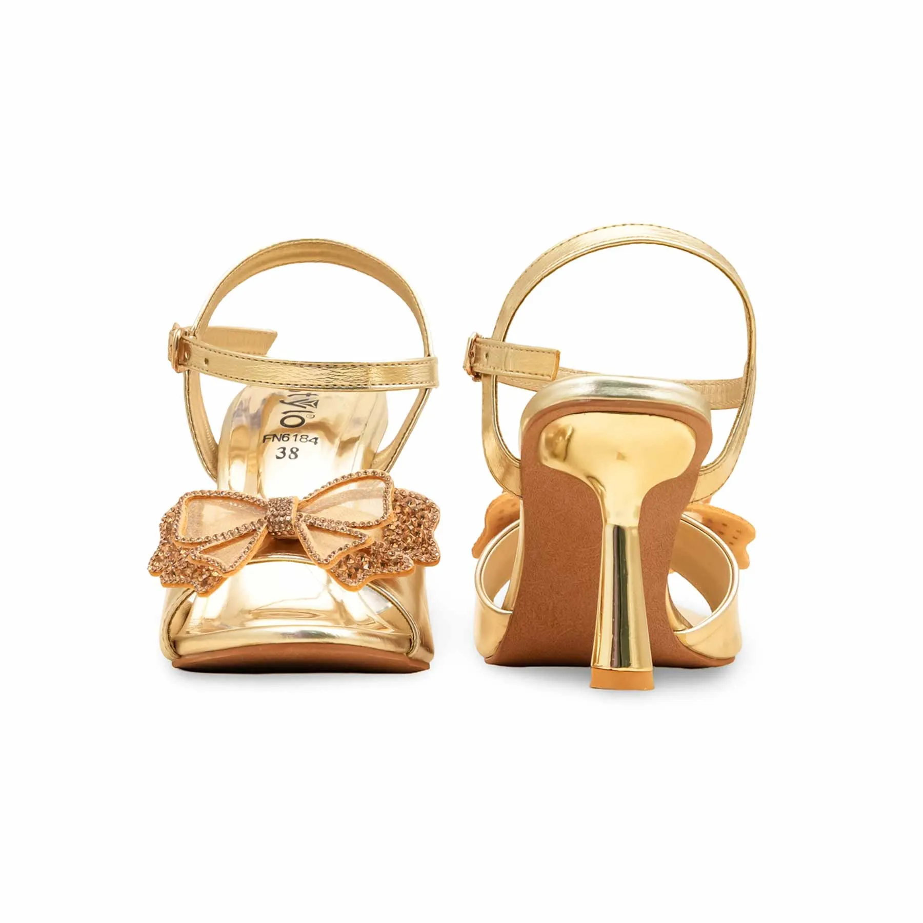 Elegant Footwear Golden Fancy Bridal Sandal FN6184