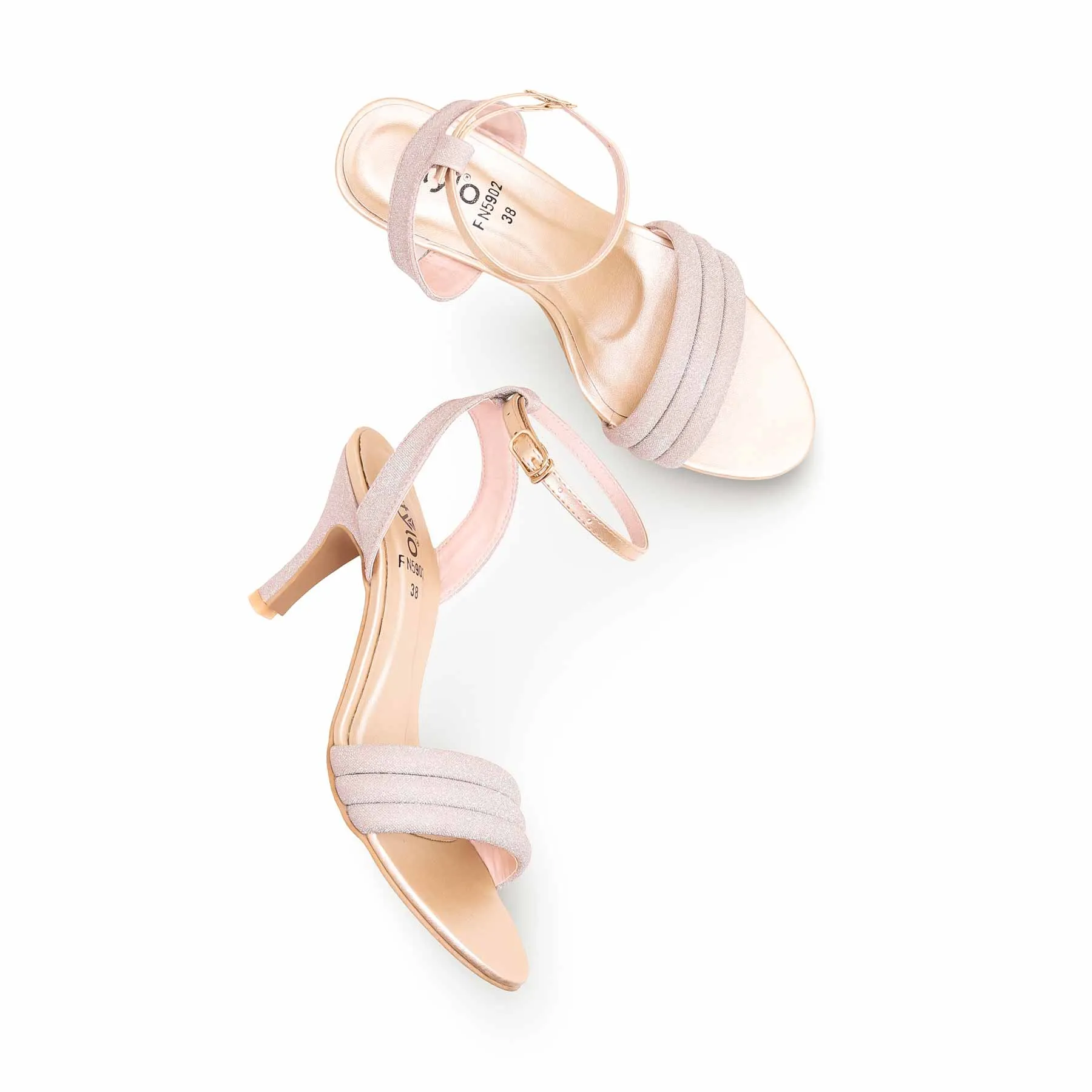 Long Leg Look Golden Women Fancy Sandal FN5902