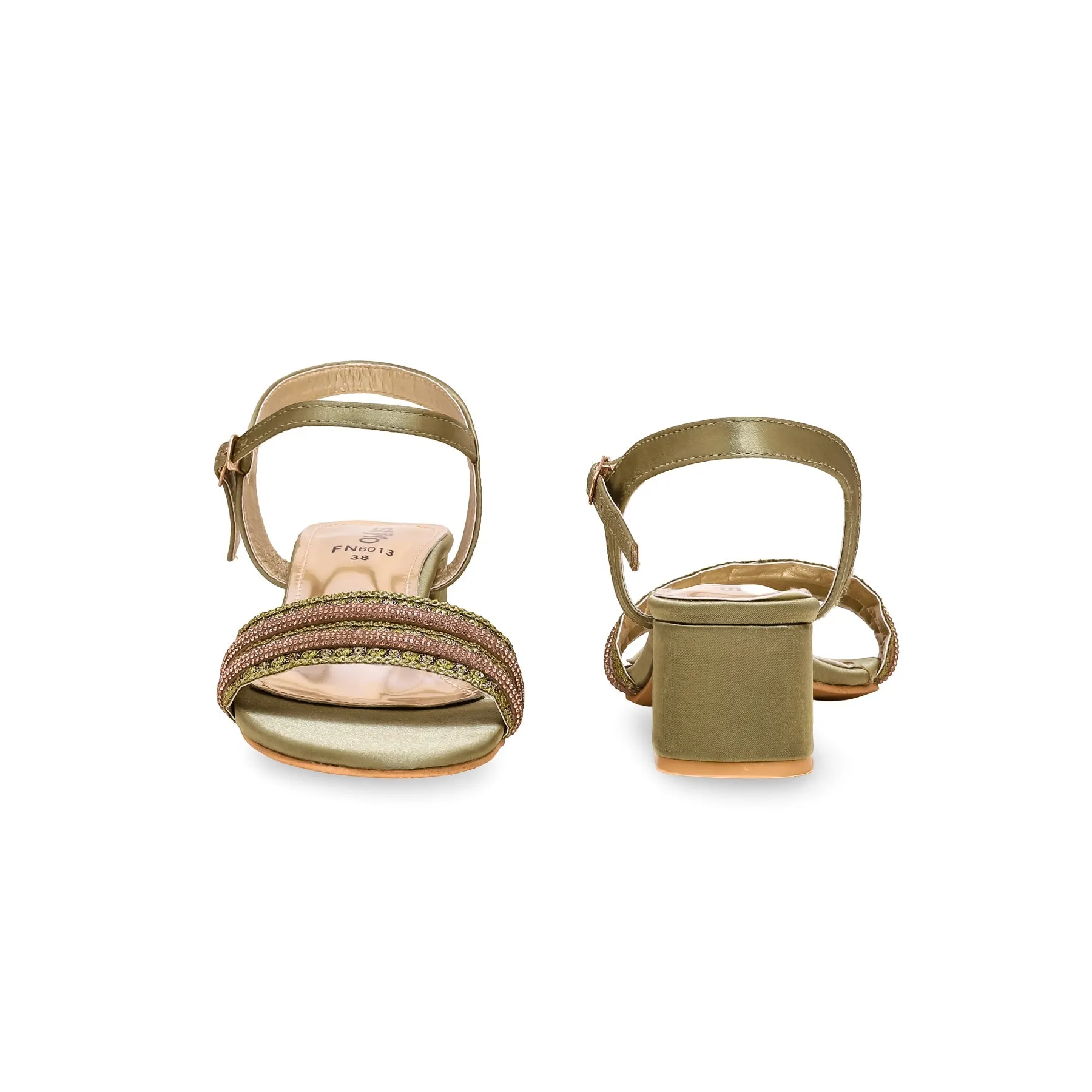 Olive Fancy Sandal FN6013 Casual Dress Shoes Square Toe