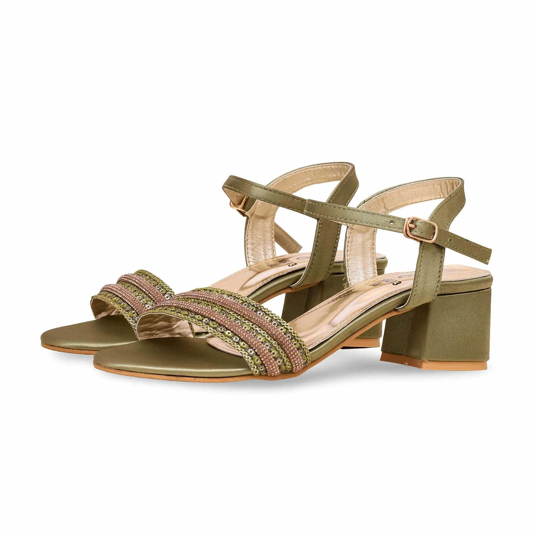 Casual Heels Luxury Feel Olive Fancy Sandal FN6013