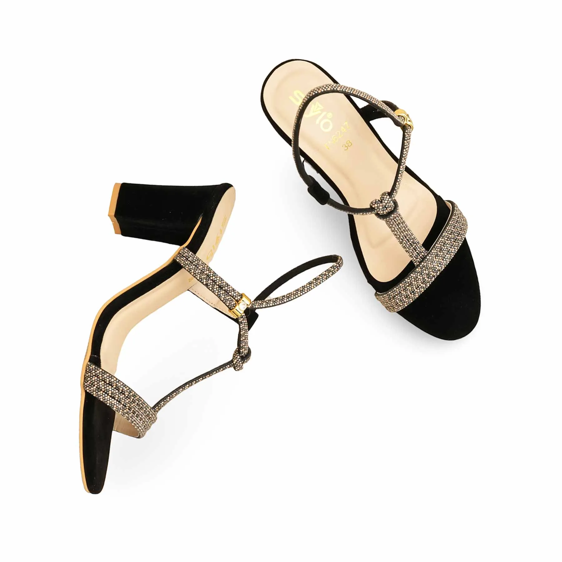 Black Fancy Sandal For Ladies FN6247 Date night