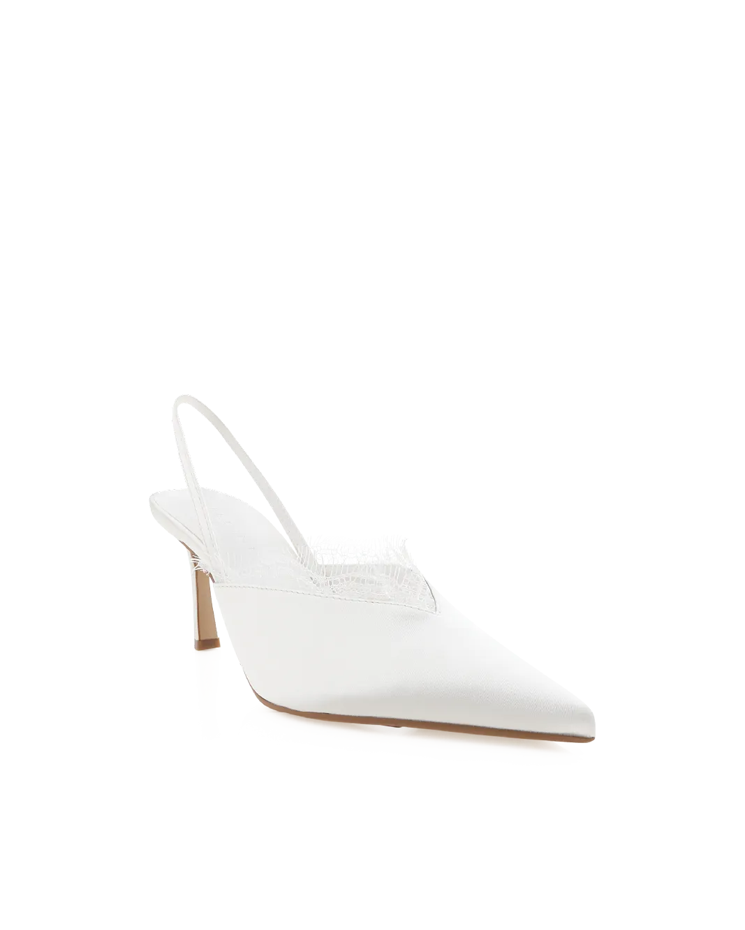 XIANA - WHITE SATIN Wedge Heel