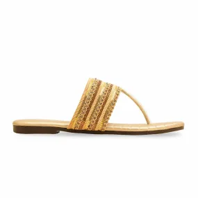Forest Step Golden Casual Chappal CL2135