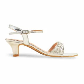 Comfort Boost Silver Fancy Sandal For Ladies FN6207