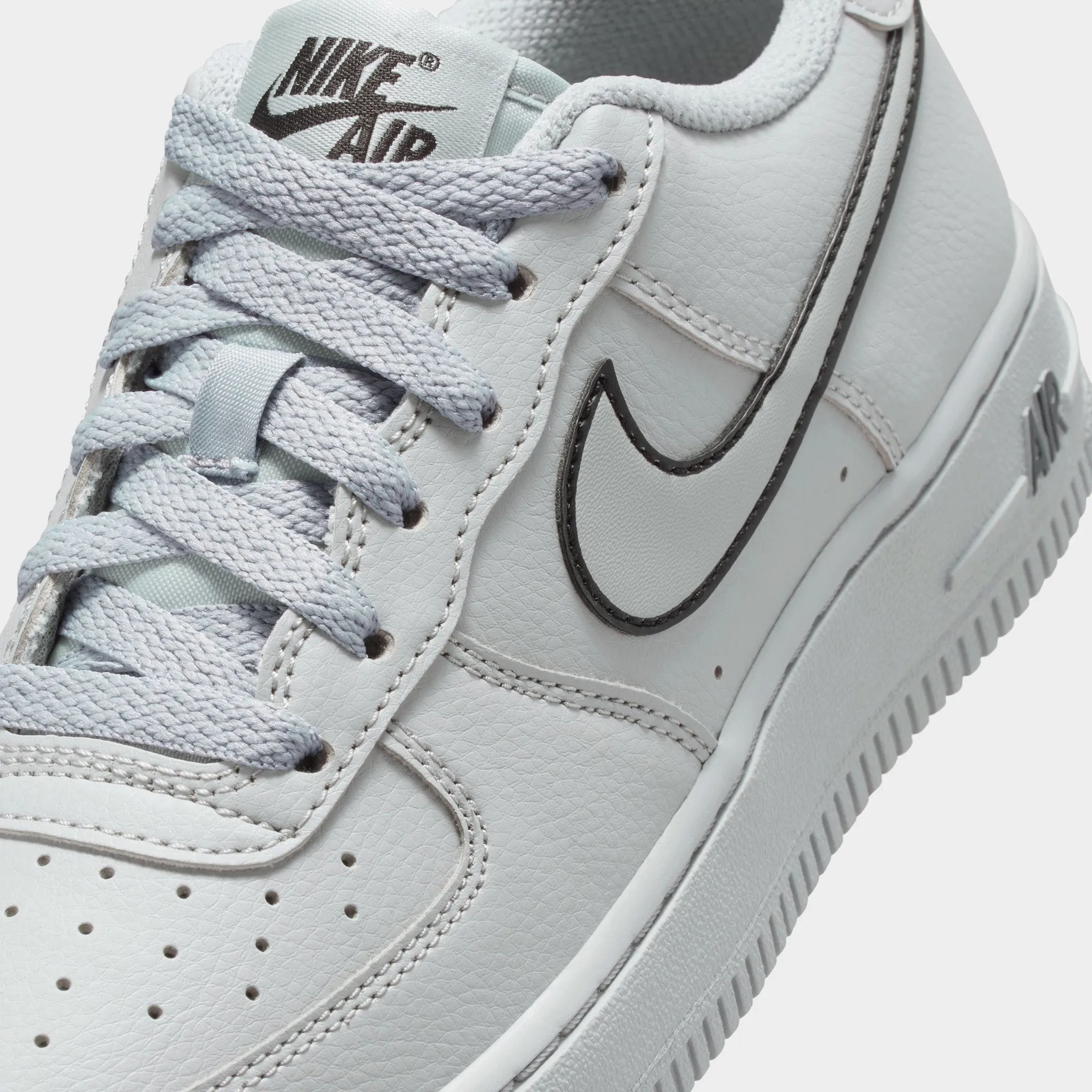 Nike Air Force 1 GS Light Smoke Grey / Black Maximum Grip