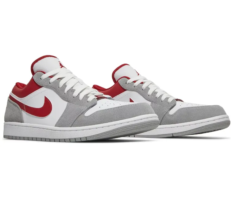 Adjustable Men's Nike Air Jordan 1 Low SE (Smoke Grey/Red)