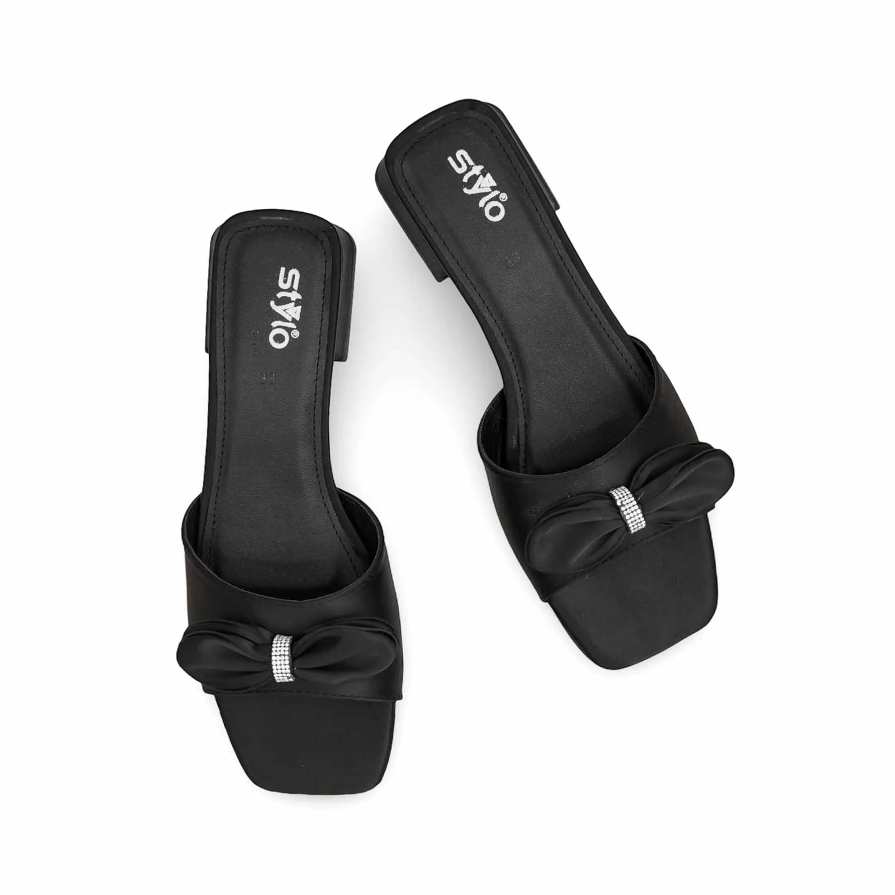 Black Formal Slipper For Women FRS004 Bold Glam Comfortable Shoes