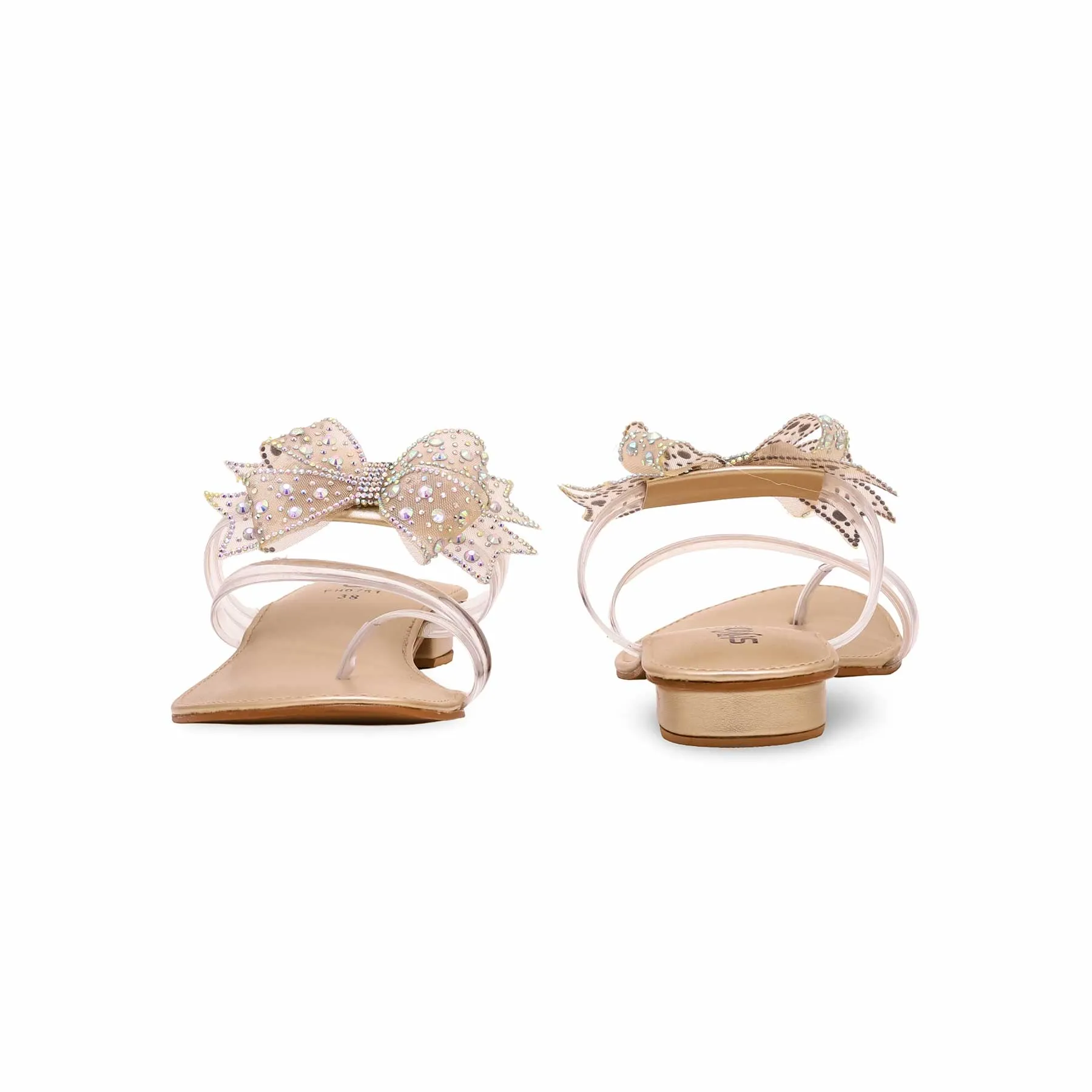 Tall friendly Airy Step Golden Women Fancy Chappal FN0751