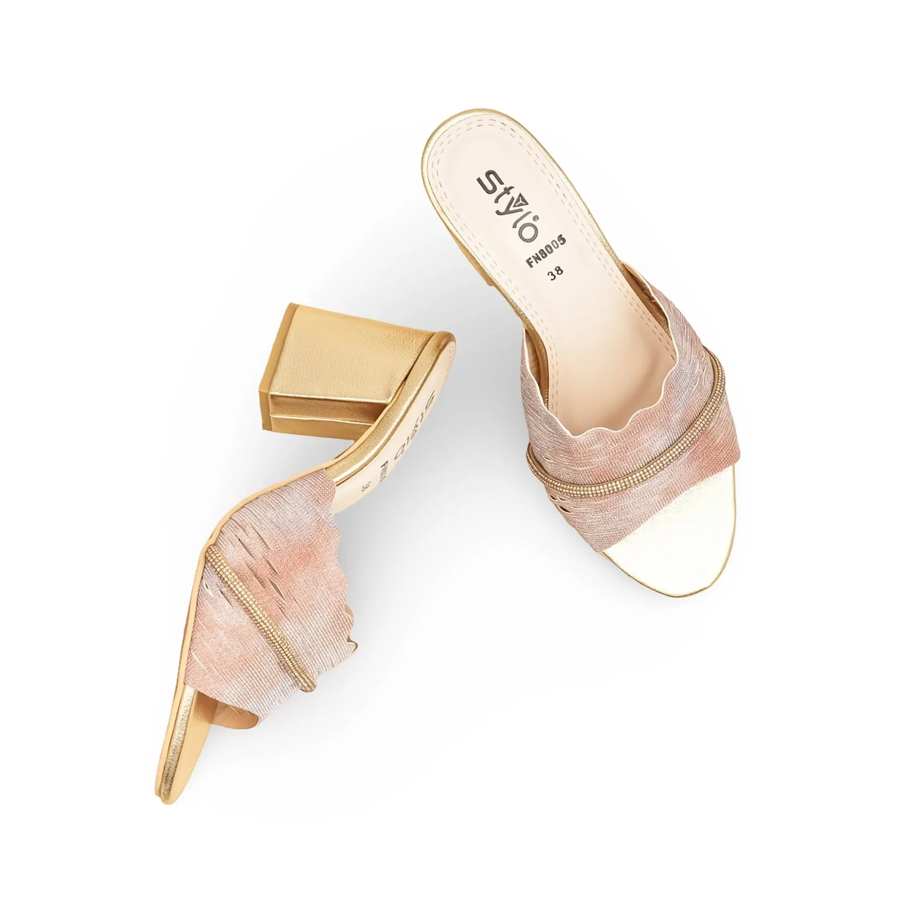 Inner Spark Golden Fancy Slipper For Women FN8005