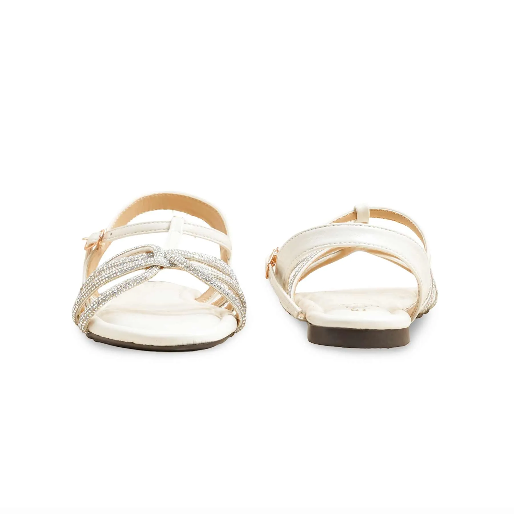 Side Path All-Occasion Shoes Cream Formal Sandal FR5462