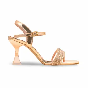 Statement Footwear Peach Fancy Sandal For Women FN6200