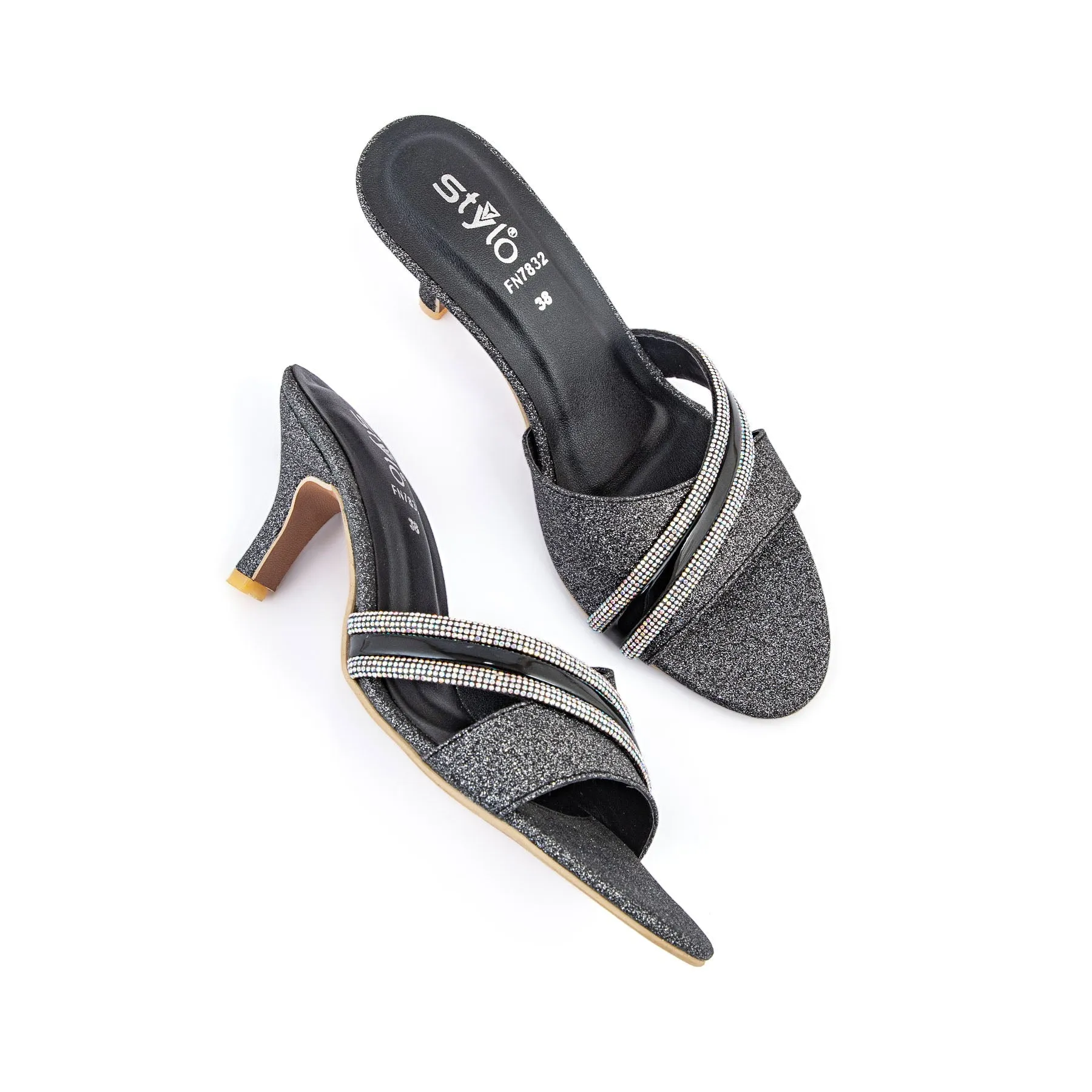 Black Fancy Slipper FN7832 Contemporary Style Chic Boots